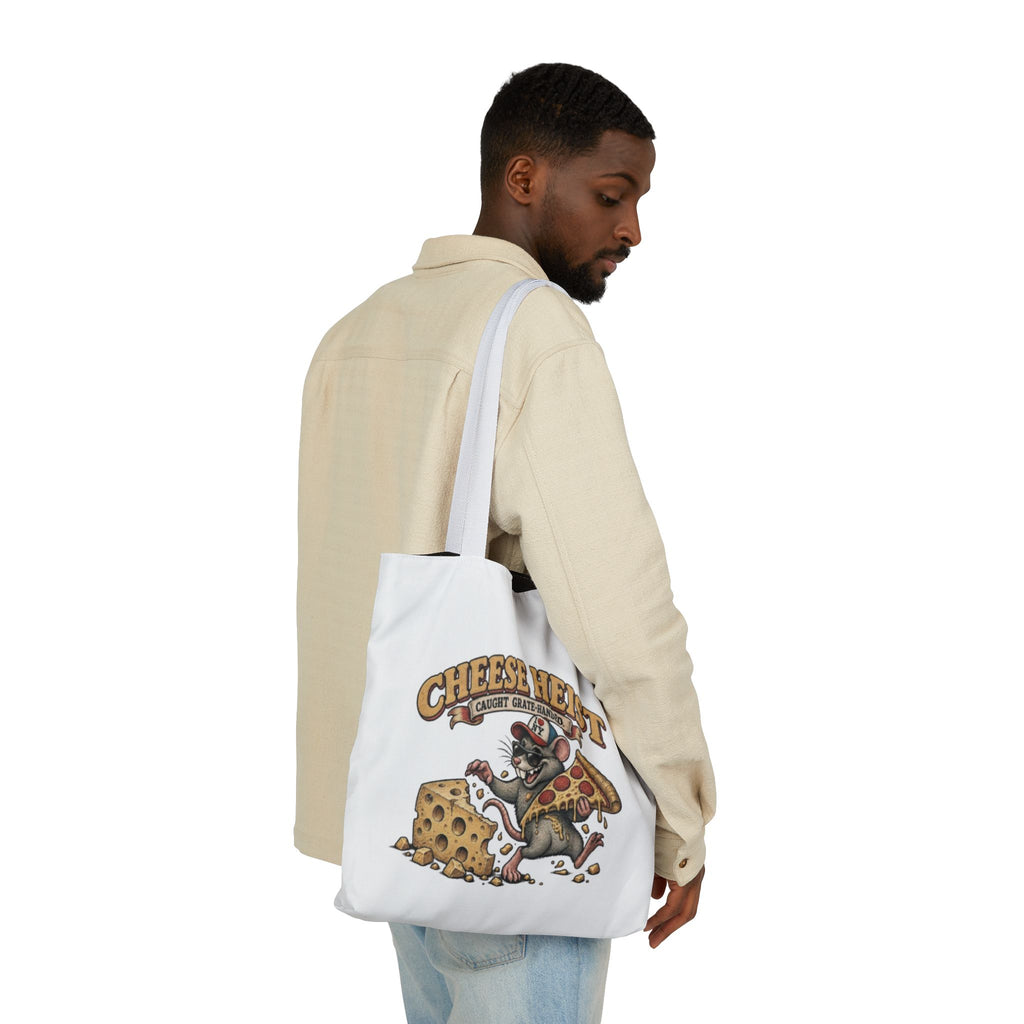 Cheese Heist Canvas Tote - Funny Mouse & Pizza Grocery Bag