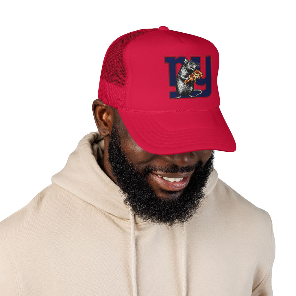 Trucker Hat — Retro NY Pizza Raccoon Foam Trucker Hat