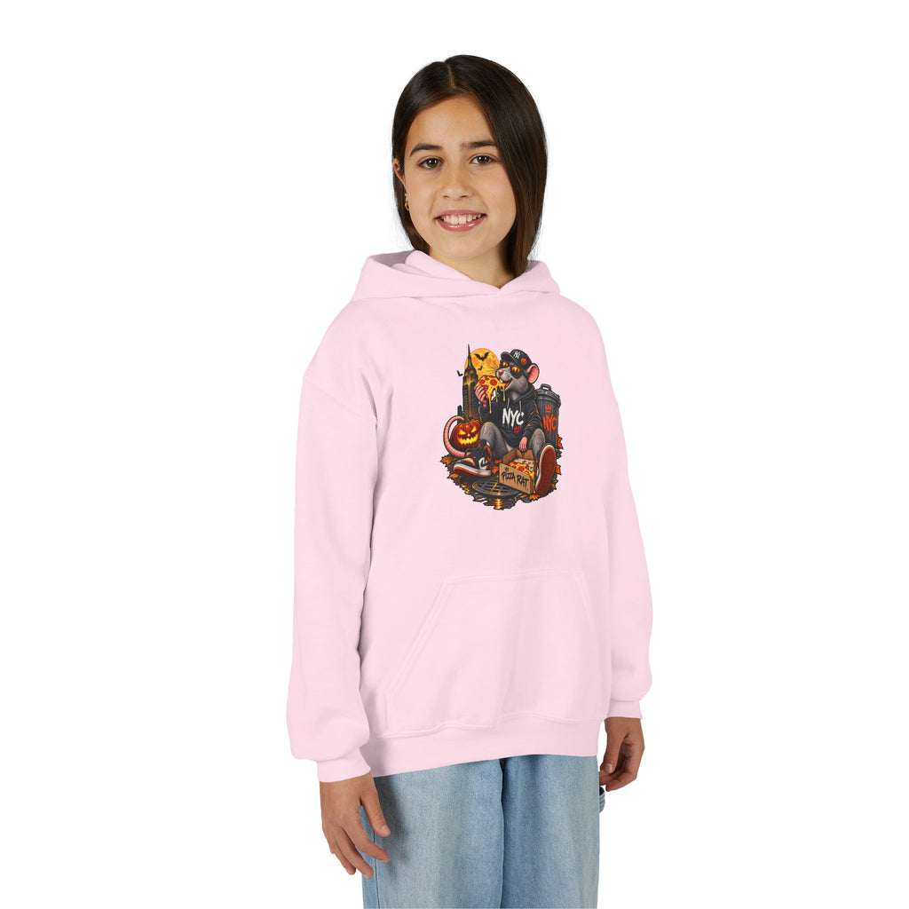Youth Hoodie — Halloween NYC Costume Pizza Rat Graphic