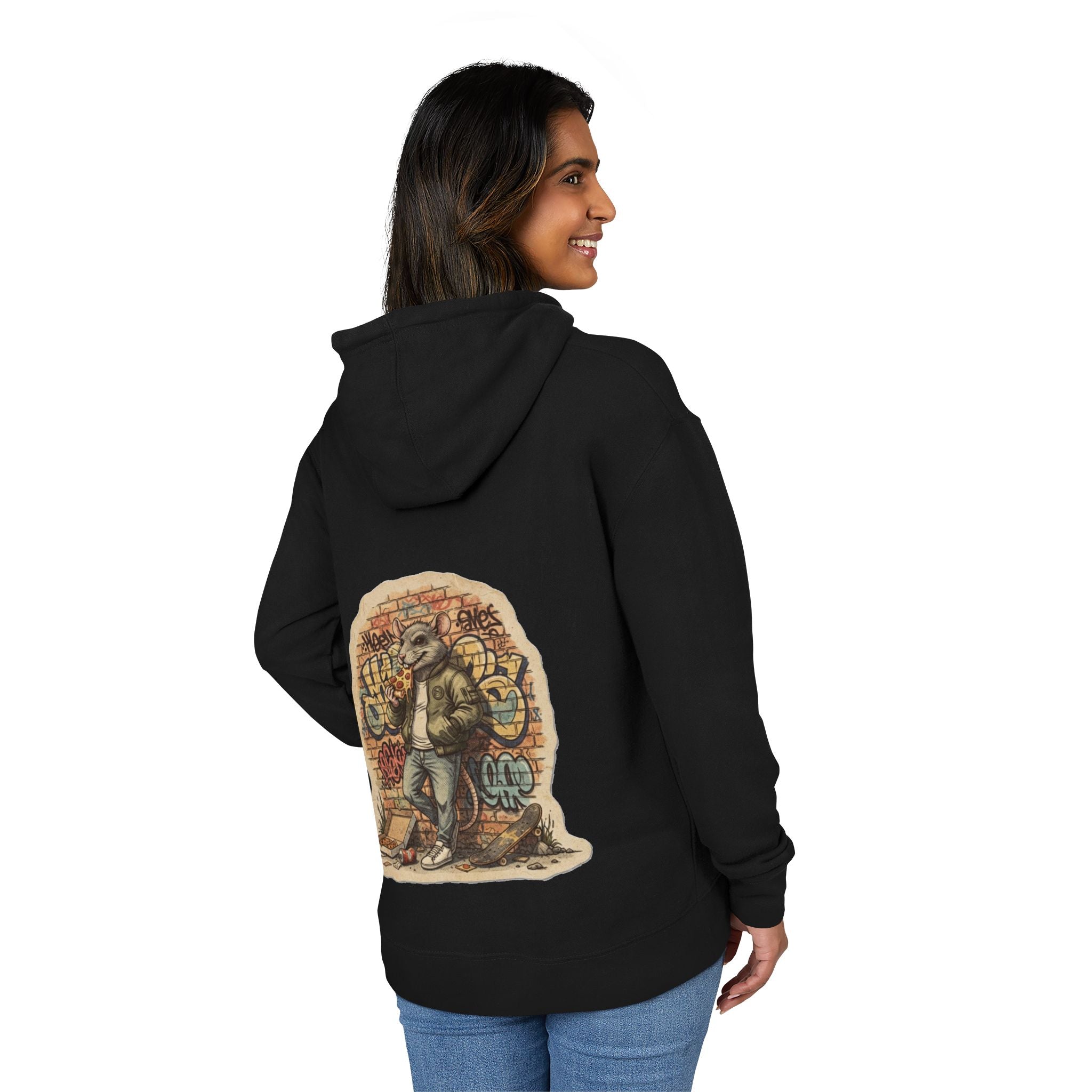 NYC Hoodie “Where the Rats Eat Better” Graphic Pullover