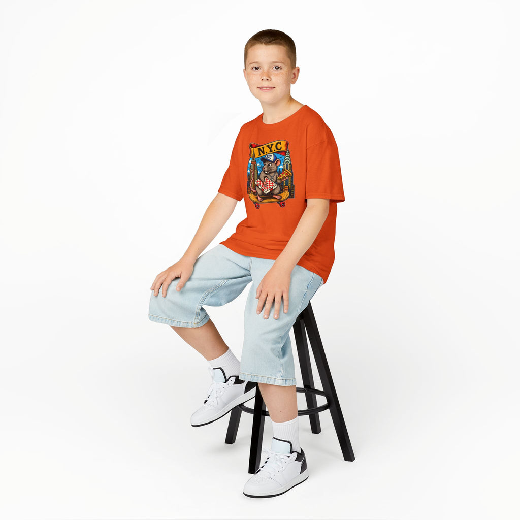 Kids T-Shirt — NYC Skateboarding Pizza Rat Graphic