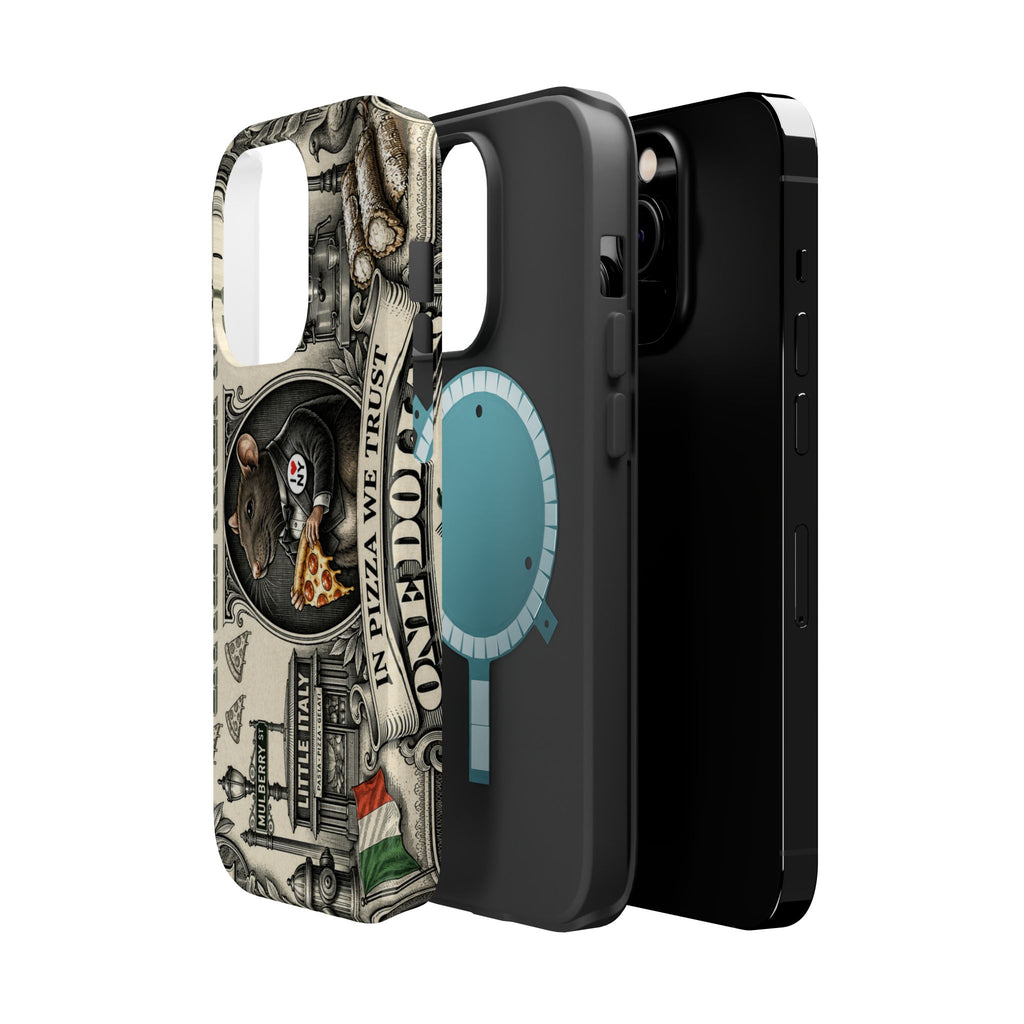 Little Italy NY Phone Case — 'In Pizza We Trust' Italy Rat Art Magnetic Impact-Resistant Case