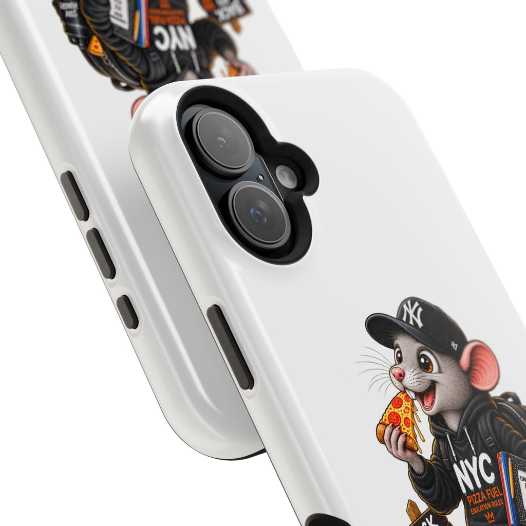 NYC Street Rat Phone Case – Magnetic Impact-Resistant iPhone Case with Back-to-School Pizza Design