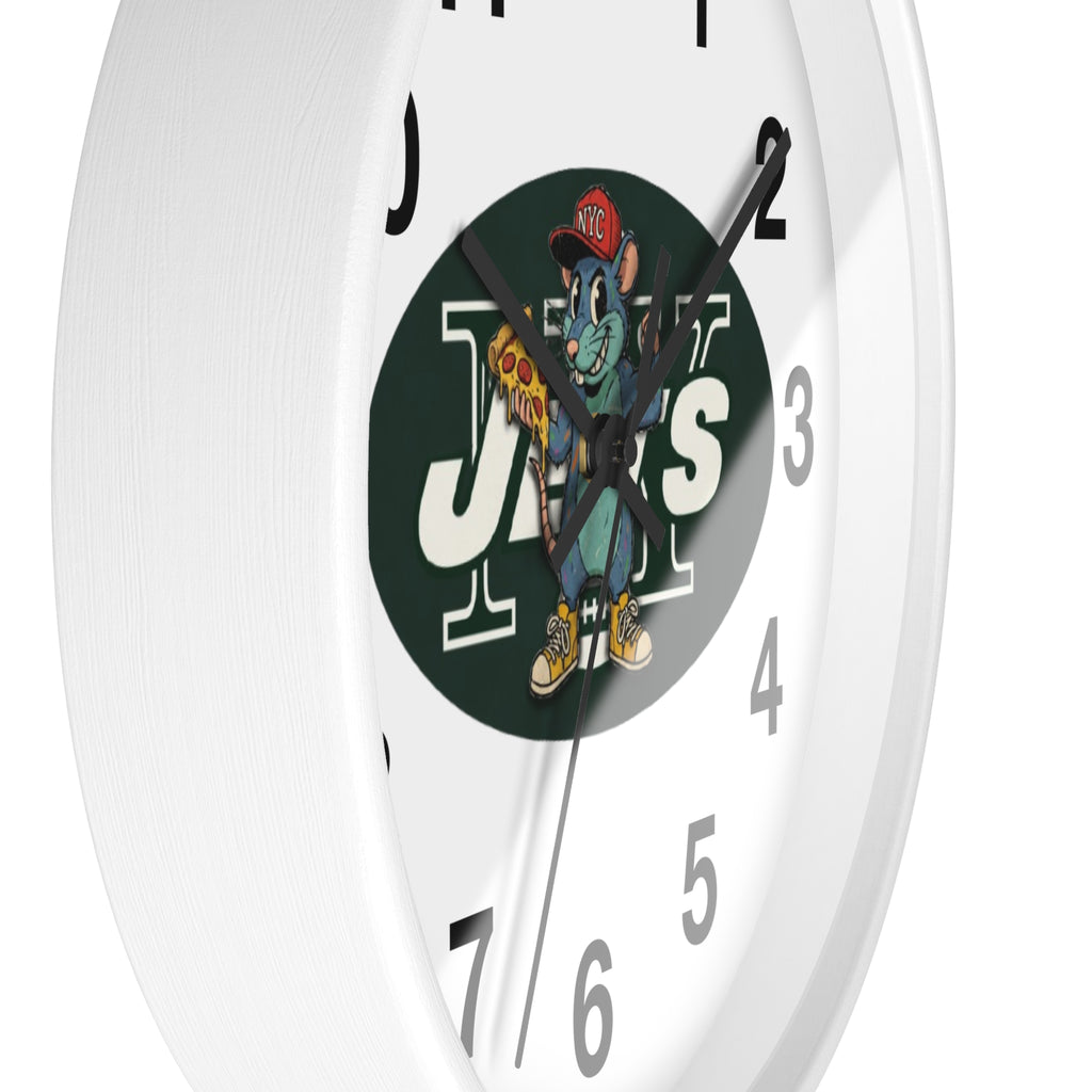 New York Jets Street Mascot Wall Clock – Retro Sports Team Decor