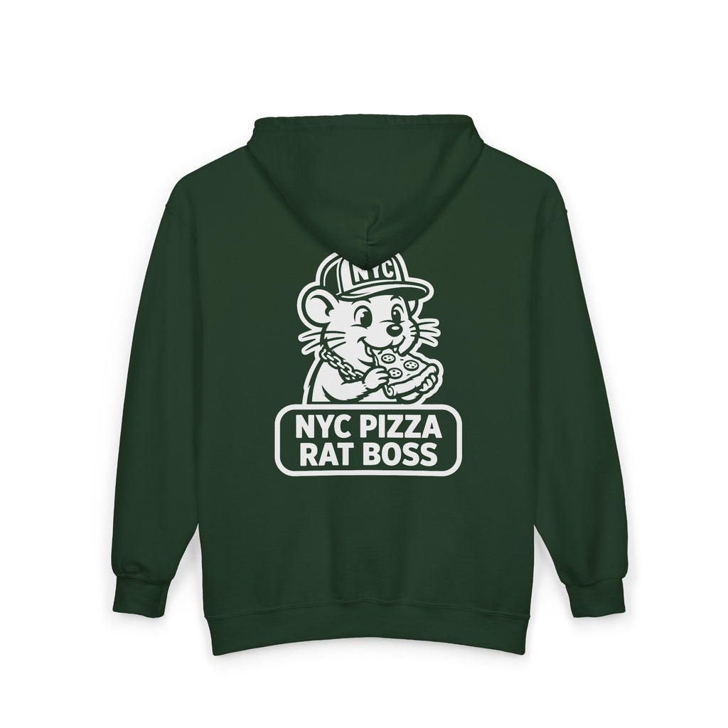 NYC Pizza Rat Zip Hoodie — Pizza Rat Graphic Full-Zip Sweatshirt