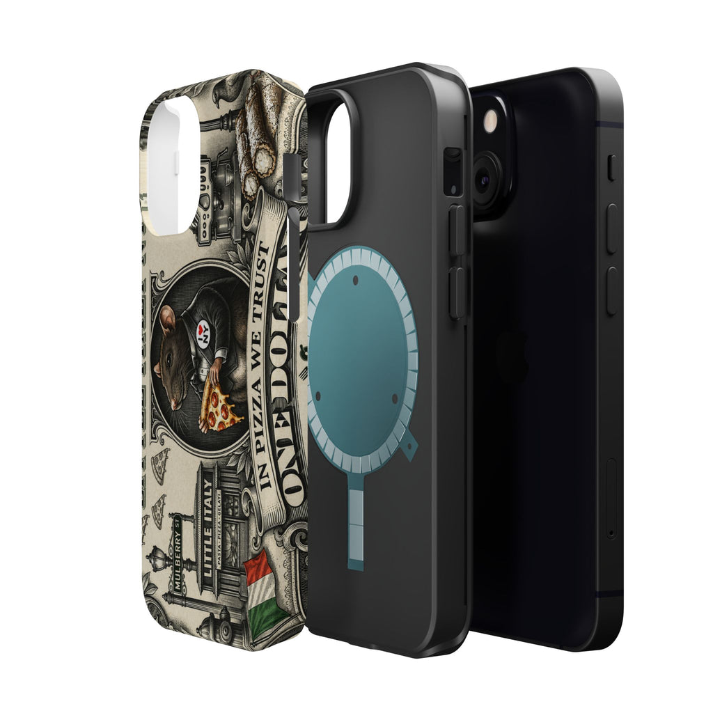 Little Italy NY Phone Case — 'In Pizza We Trust' Italy Rat Art Magnetic Impact-Resistant Case