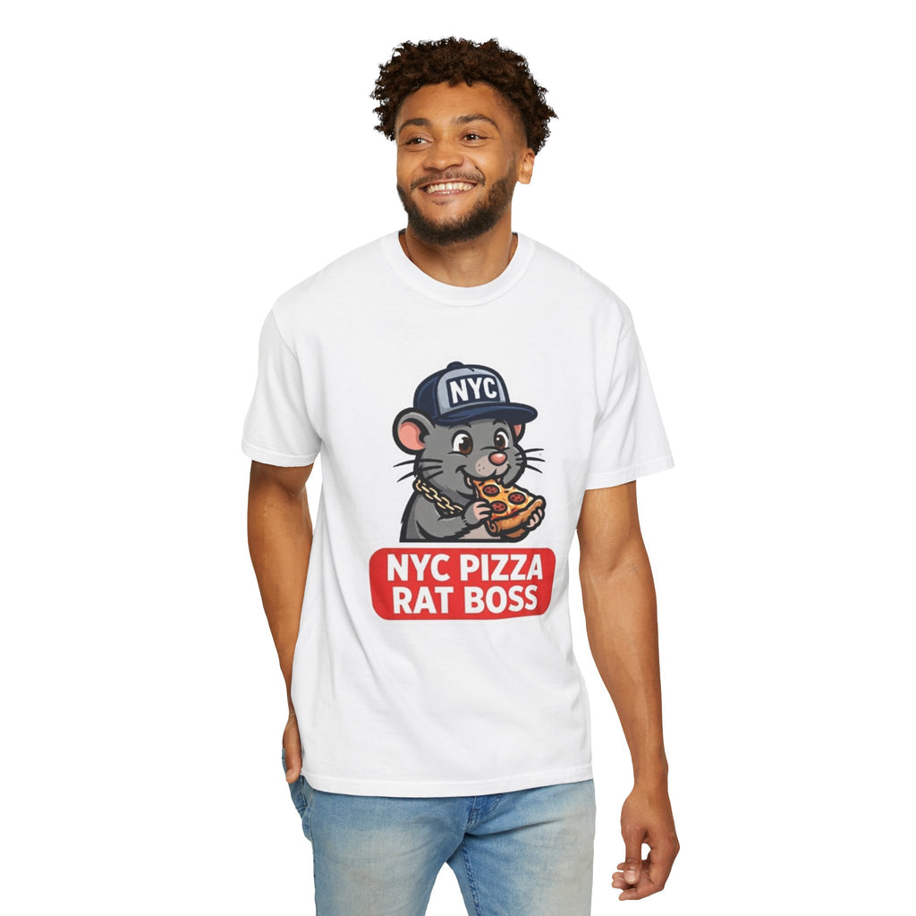 NYC Pizza Rat Boss T-Shirt — Funny New York Rat Pizza Graphic Tee
