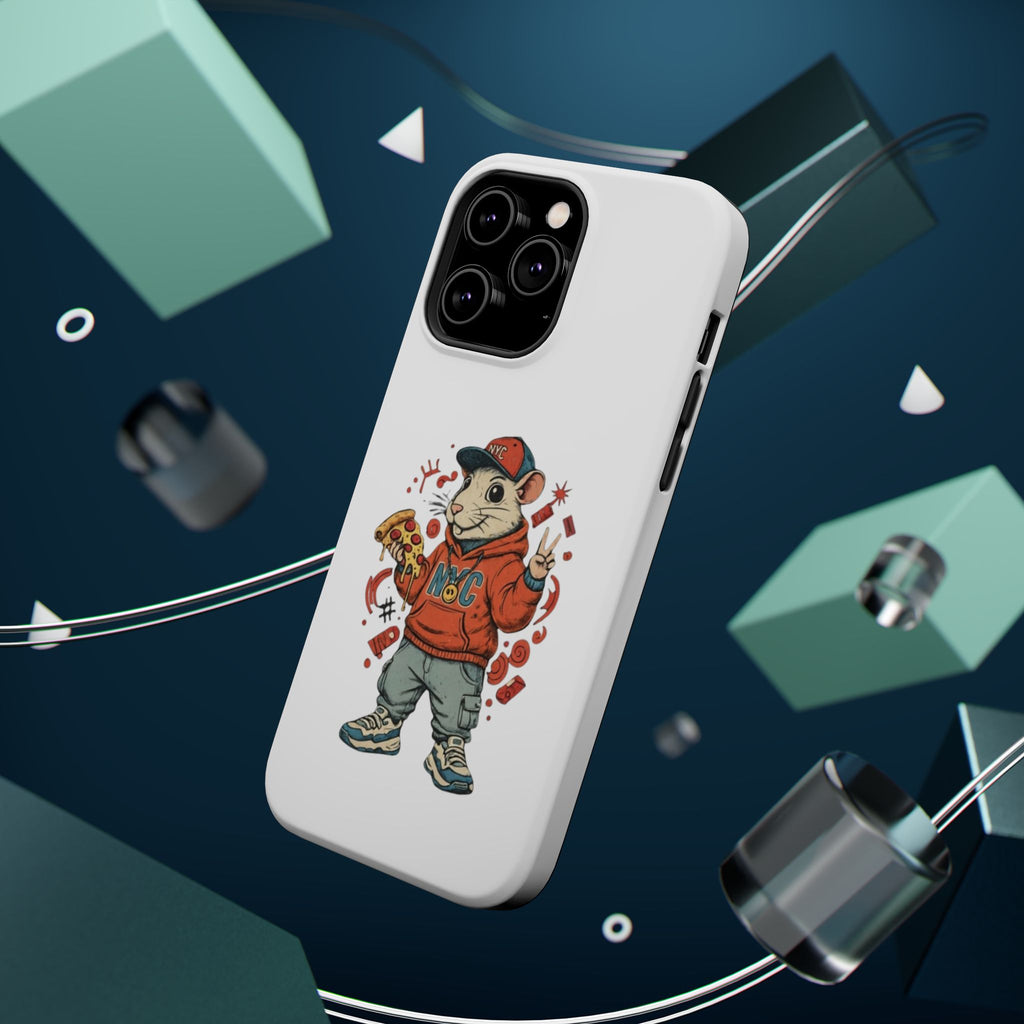 Streetwear Pizza Rat Phone Case — Magnetic Impact‑Resistant iPhone Case with Pizza Skateboard Design