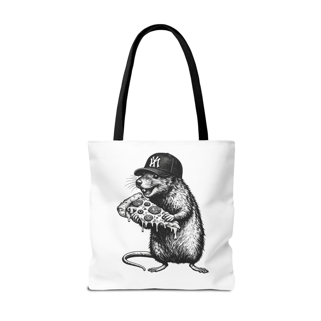 Pizza Rat Tote Bag — Cute NYC Rat Eating Pizza Canvas Tote