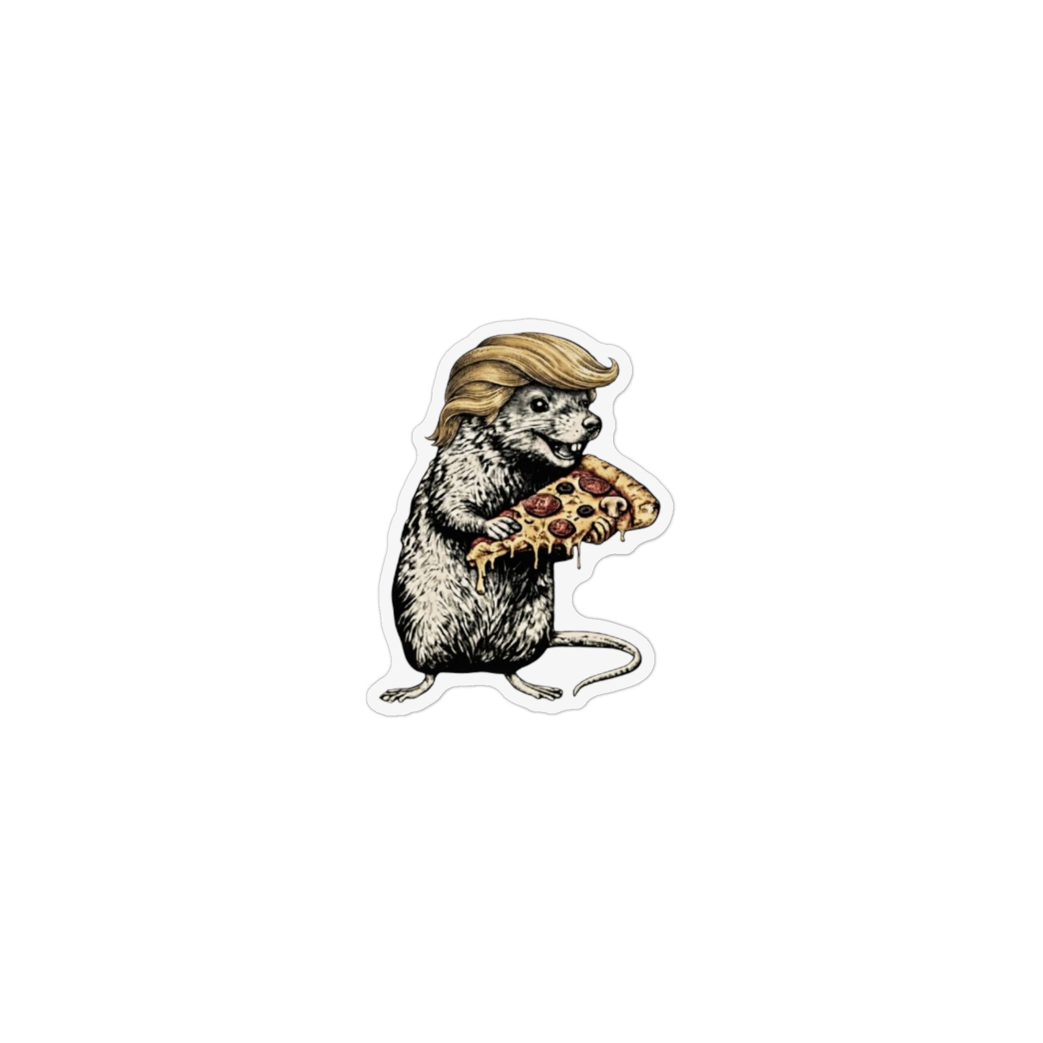 Rat with Pizza Magnet — Funny Novelty Custom Shape Fridge Magnet