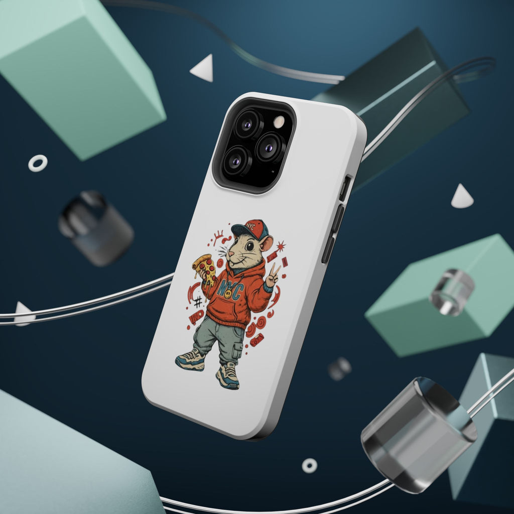 Streetwear Pizza Rat Phone Case — Magnetic Impact‑Resistant iPhone Case with Pizza Skateboard Design