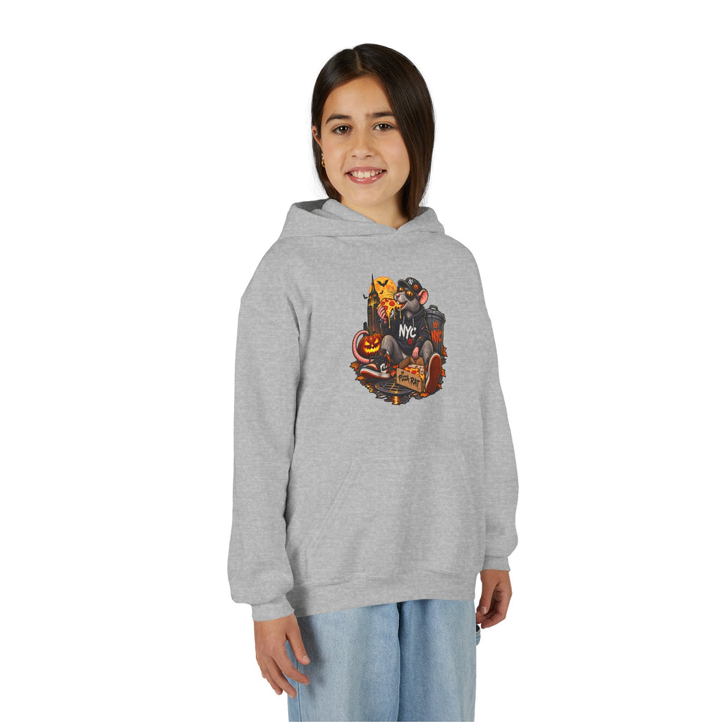 Youth Hoodie — Halloween NYC Costume Pizza Rat Graphic