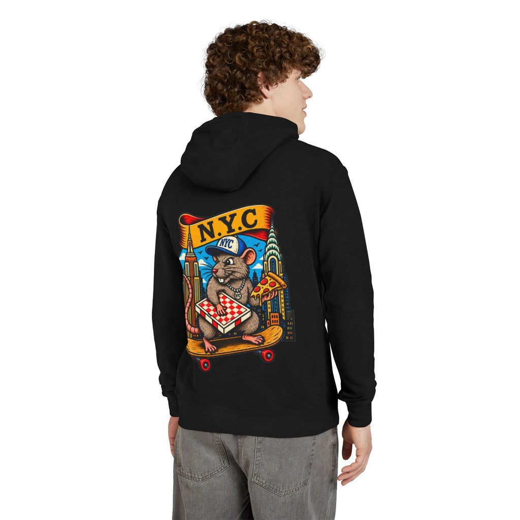 NYC Streets Belong To Rats Hoodie — Graphic NYC Rat Skateboard Pizza Pullover
