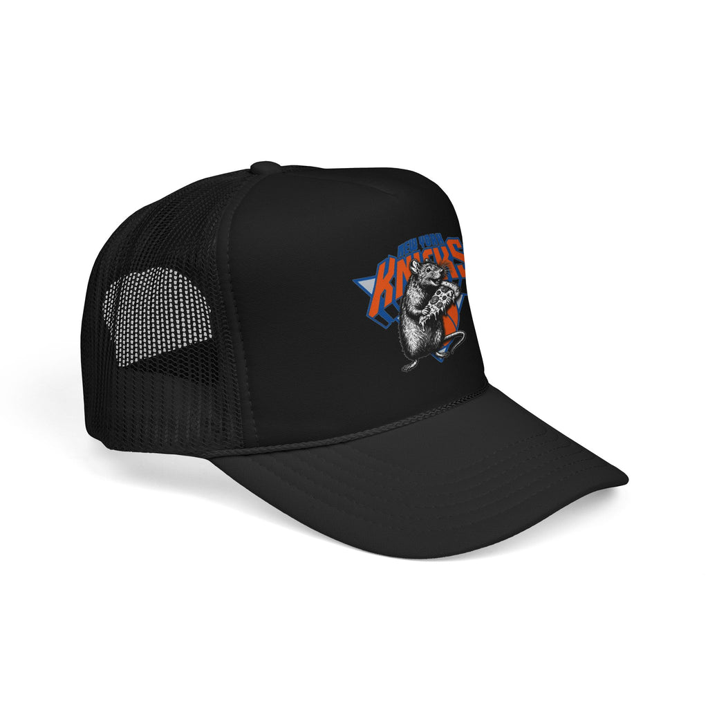 Vintage Skate Rat Foam Trucker Hat – Retro Skateboarding Logo Cap - NY Knicks