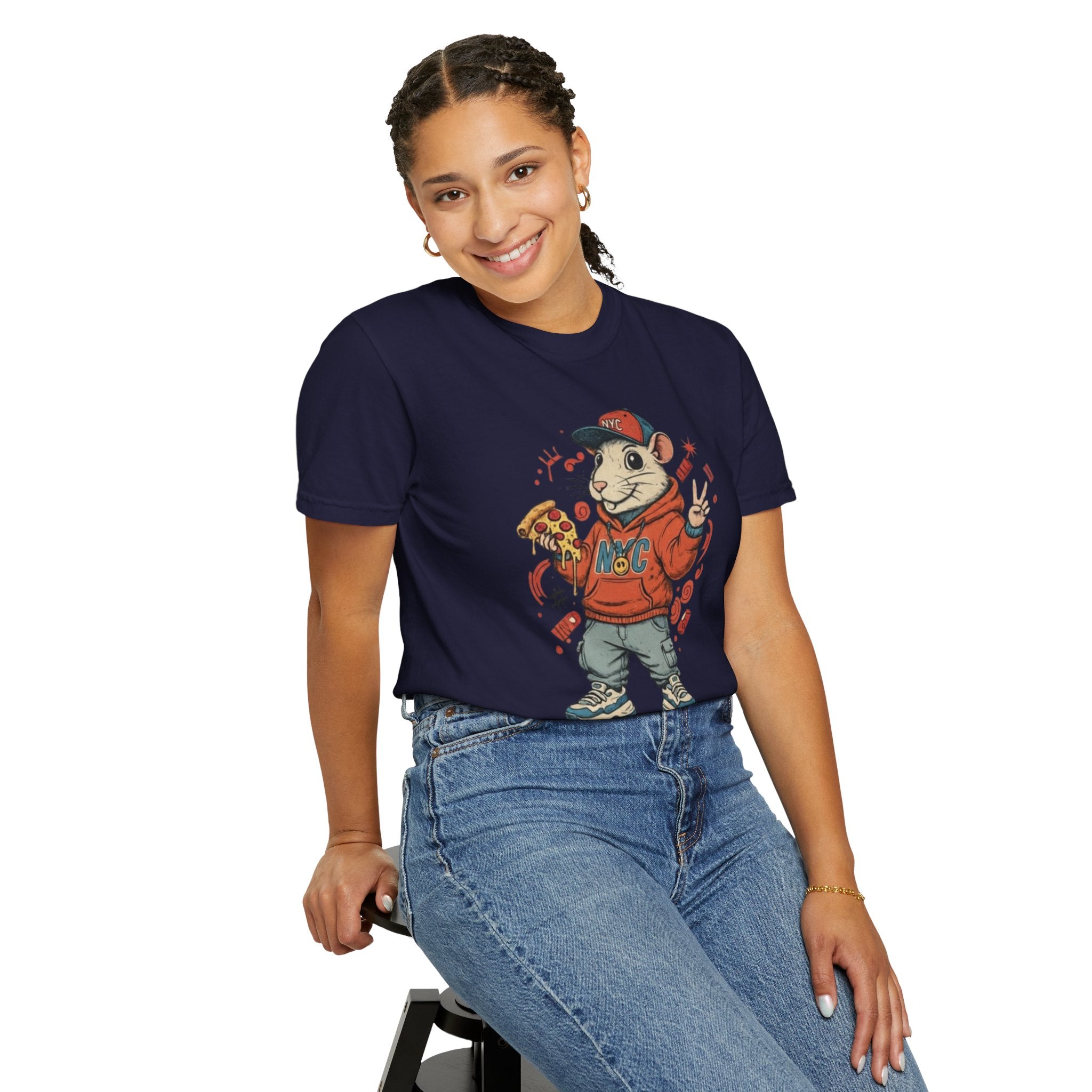 Teenage Rat Skateboarder Tee — Cute Streetwear Graphic T‑Shirt