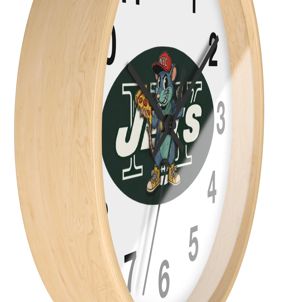 New York Jets Street Mascot Wall Clock – Retro Sports Team Decor