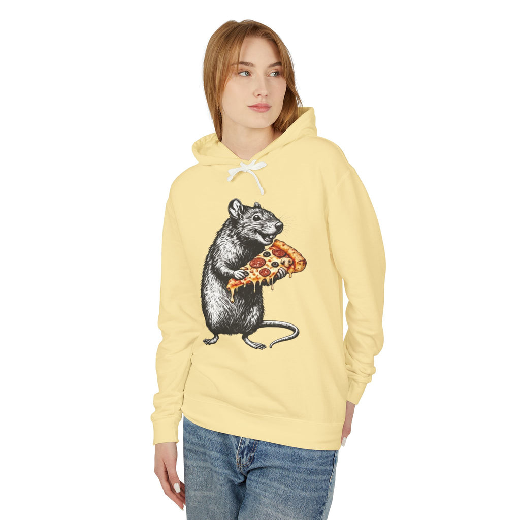 Rat Eating Pizza Hoodie — Quirky Graphic Animal Pizza Sweatshirt