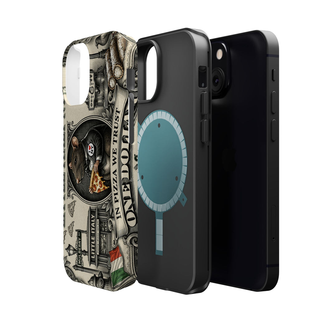 Little Italy NY Phone Case — 'In Pizza We Trust' Italy Rat Art Magnetic Impact-Resistant Case