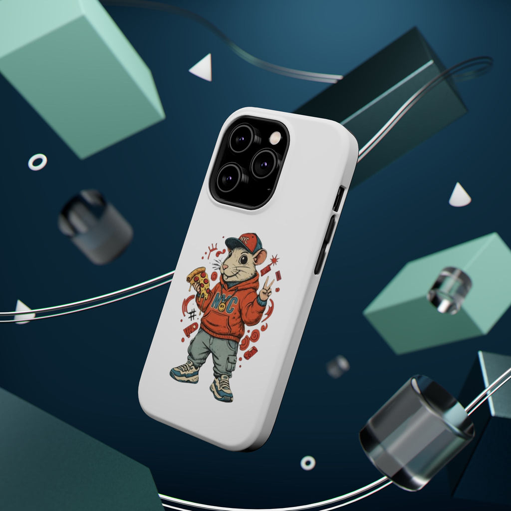 Streetwear Pizza Rat Phone Case — Magnetic Impact‑Resistant iPhone Case with Pizza Skateboard Design