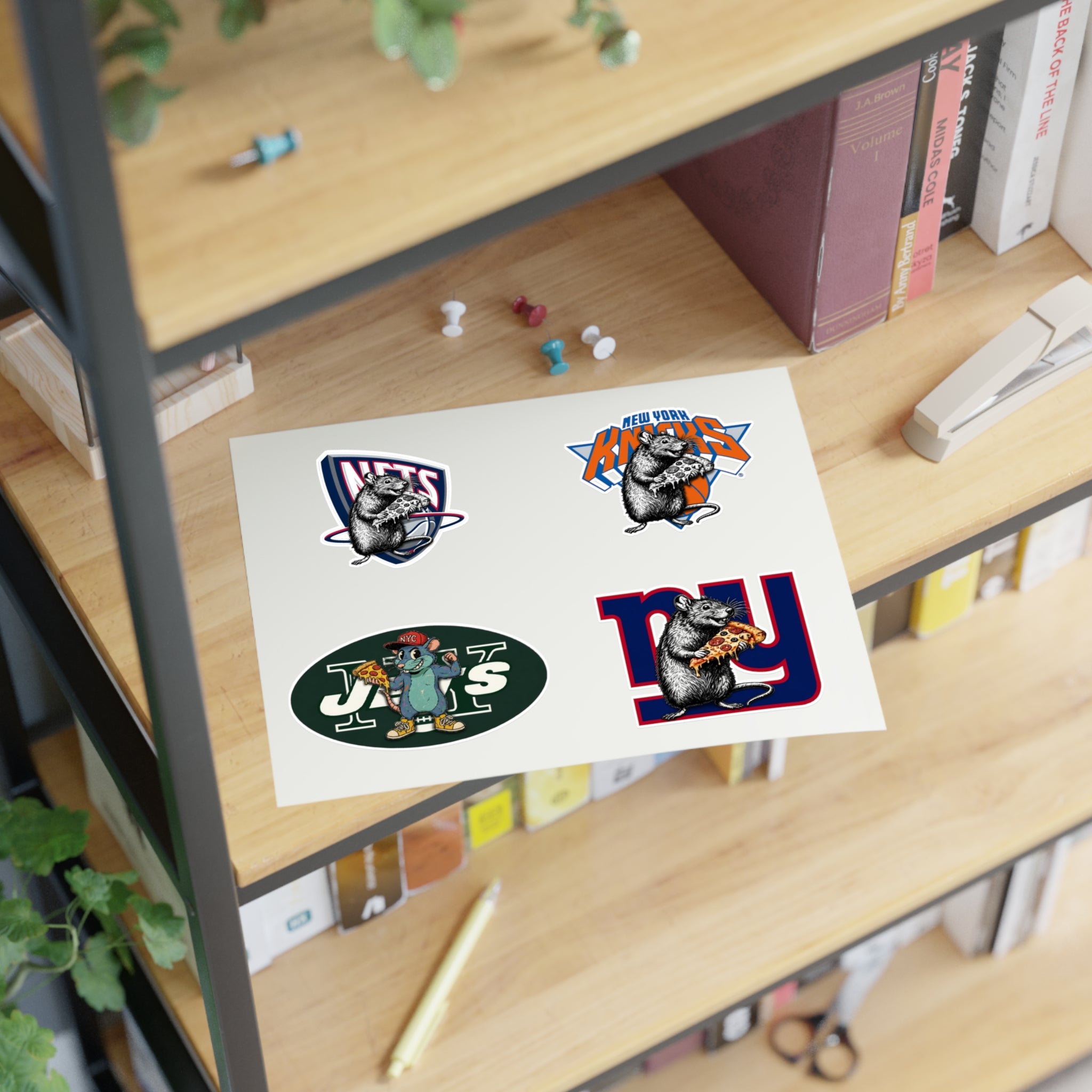 Sports Mascot Sticker Sheet — Retro Rat Designs (4-Pack)