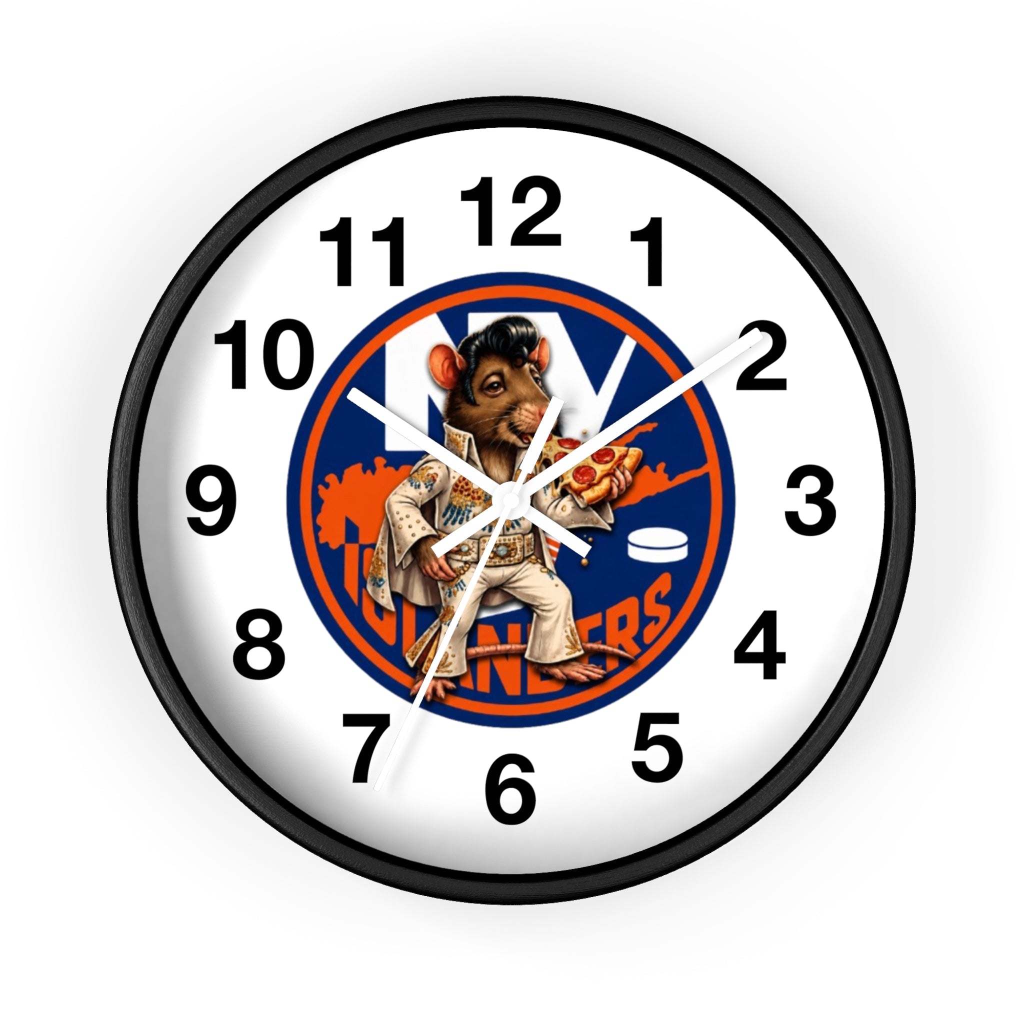 Islander Rat Elvis Wall Clock — Retro Hockey Fan Decor