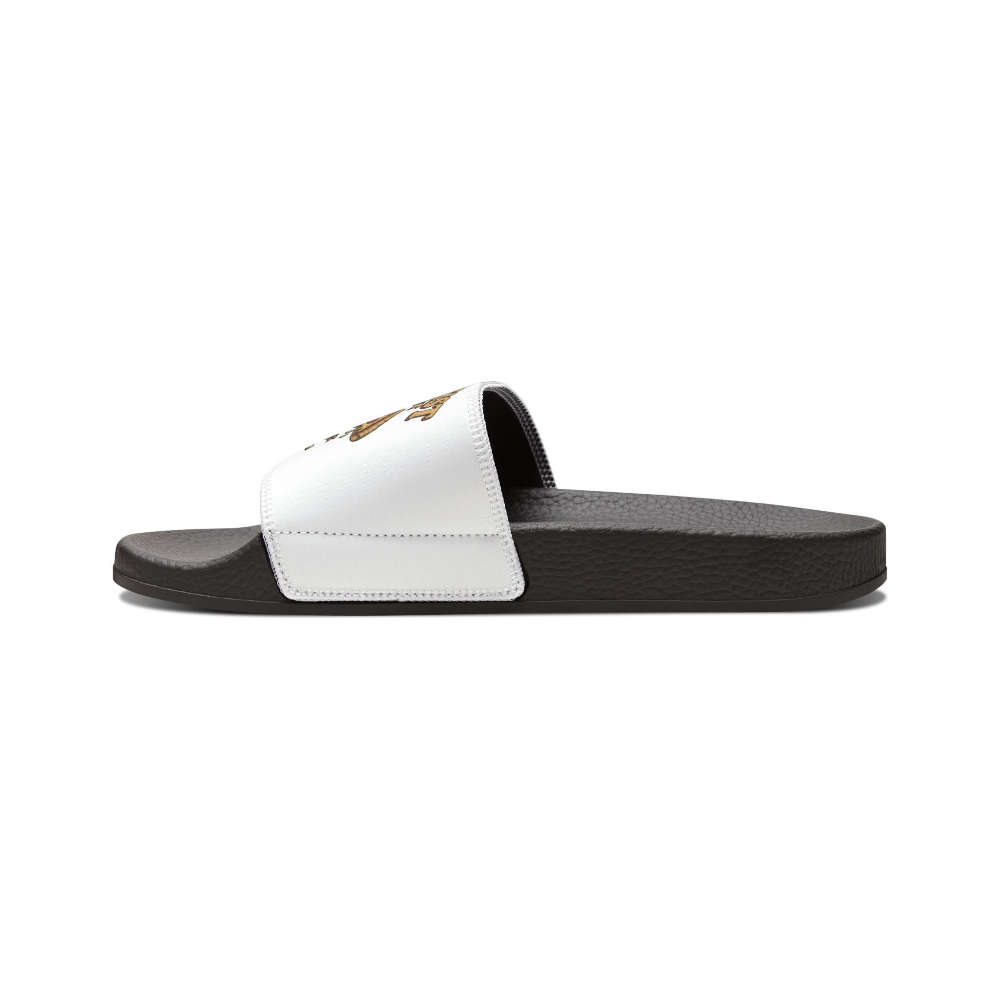 Youth Pizza Rat Slide Sandals — "Cheese First" Graphic Slides for Kids