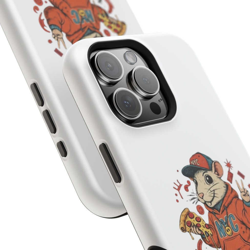 Streetwear Pizza Rat Phone Case — Magnetic Impact‑Resistant iPhone Case with Pizza Skateboard Design