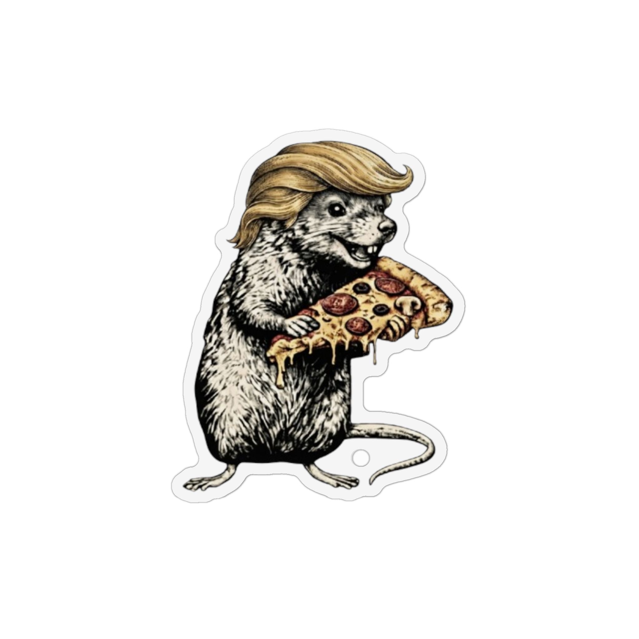 Rat with Pizza Magnet — Funny Novelty Custom Shape Fridge Magnet
