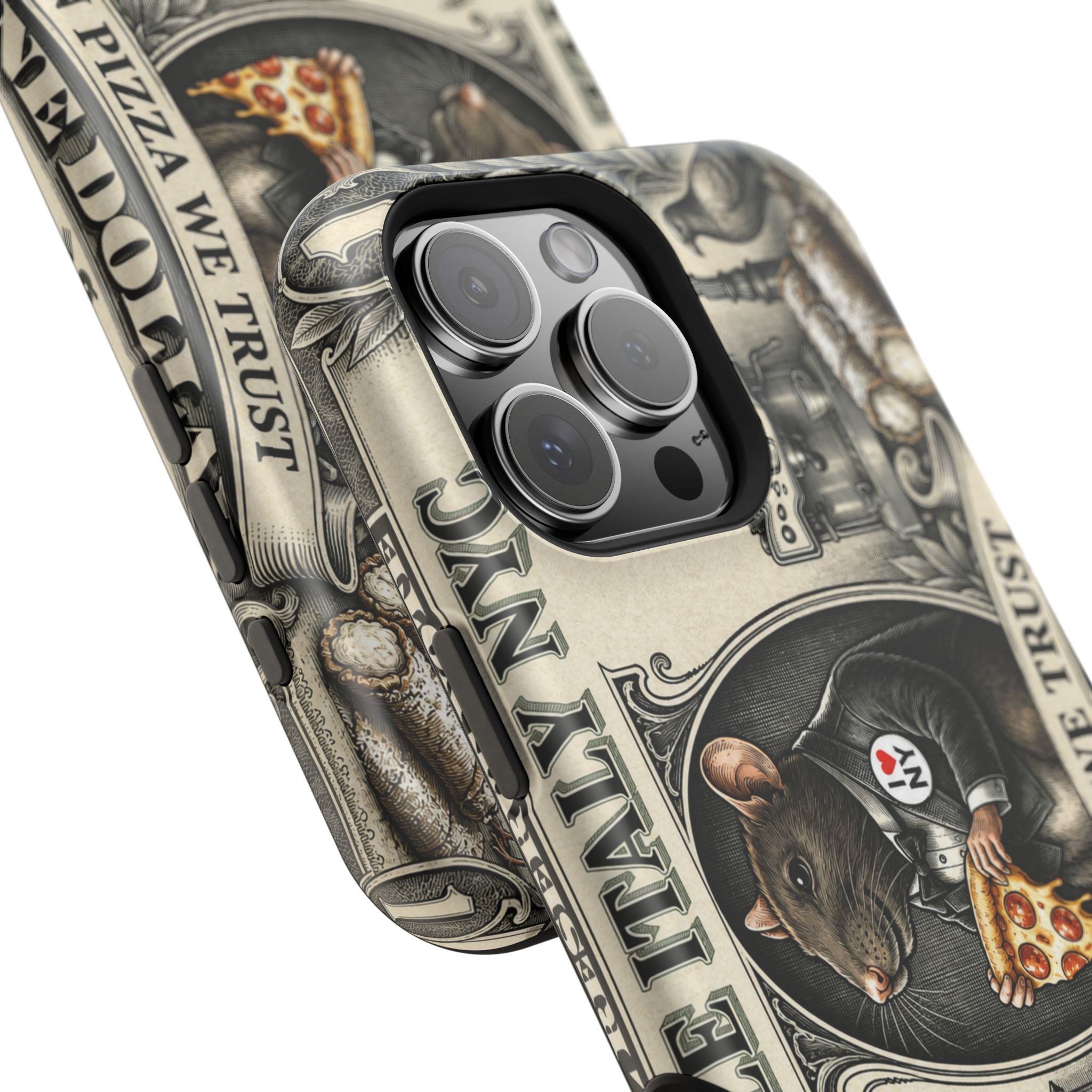 Little Italy NY Phone Case — 'In Pizza We Trust' Italy Rat Art Magnetic Impact-Resistant Case