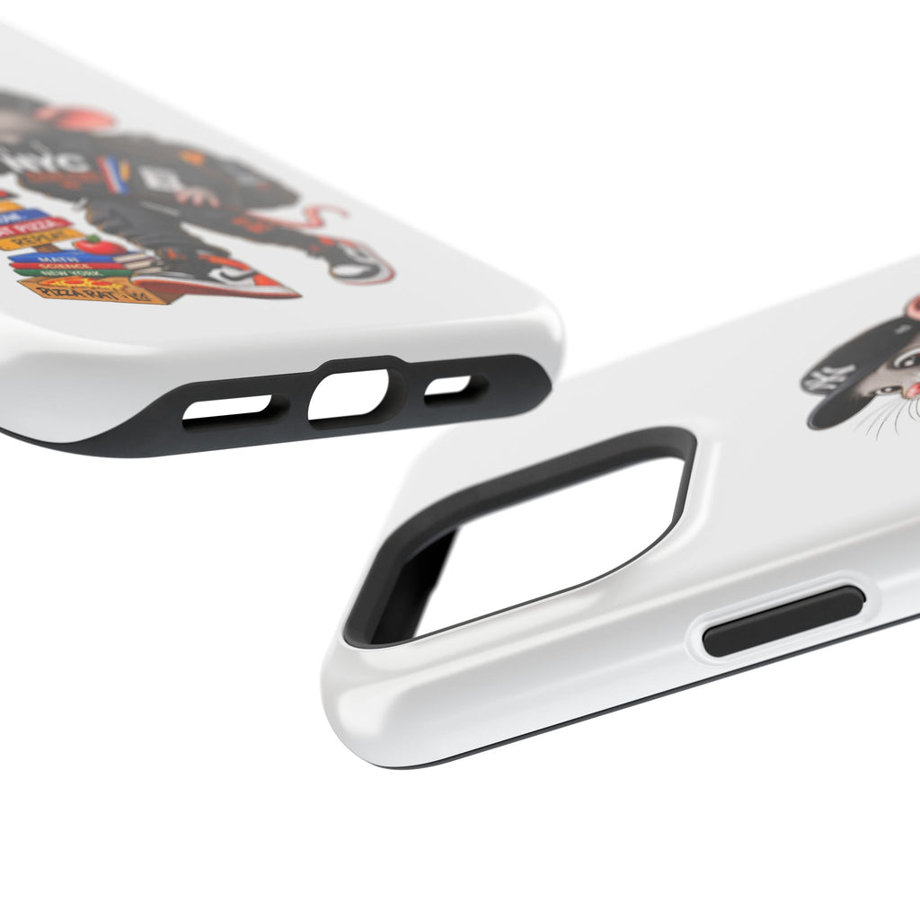 NYC Street Rat Phone Case – Magnetic Impact-Resistant iPhone Case with Back-to-School Pizza Design