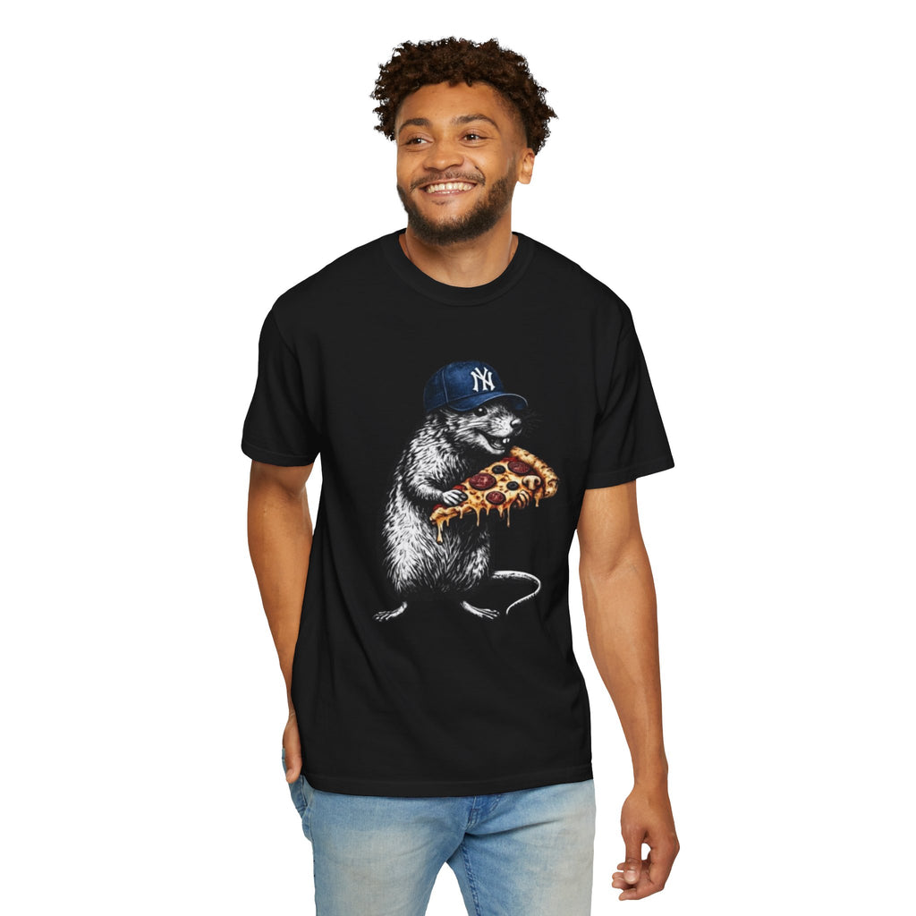 NY Rat with Pizza Graphic Tee — Streetwear Novelty T-Shirt