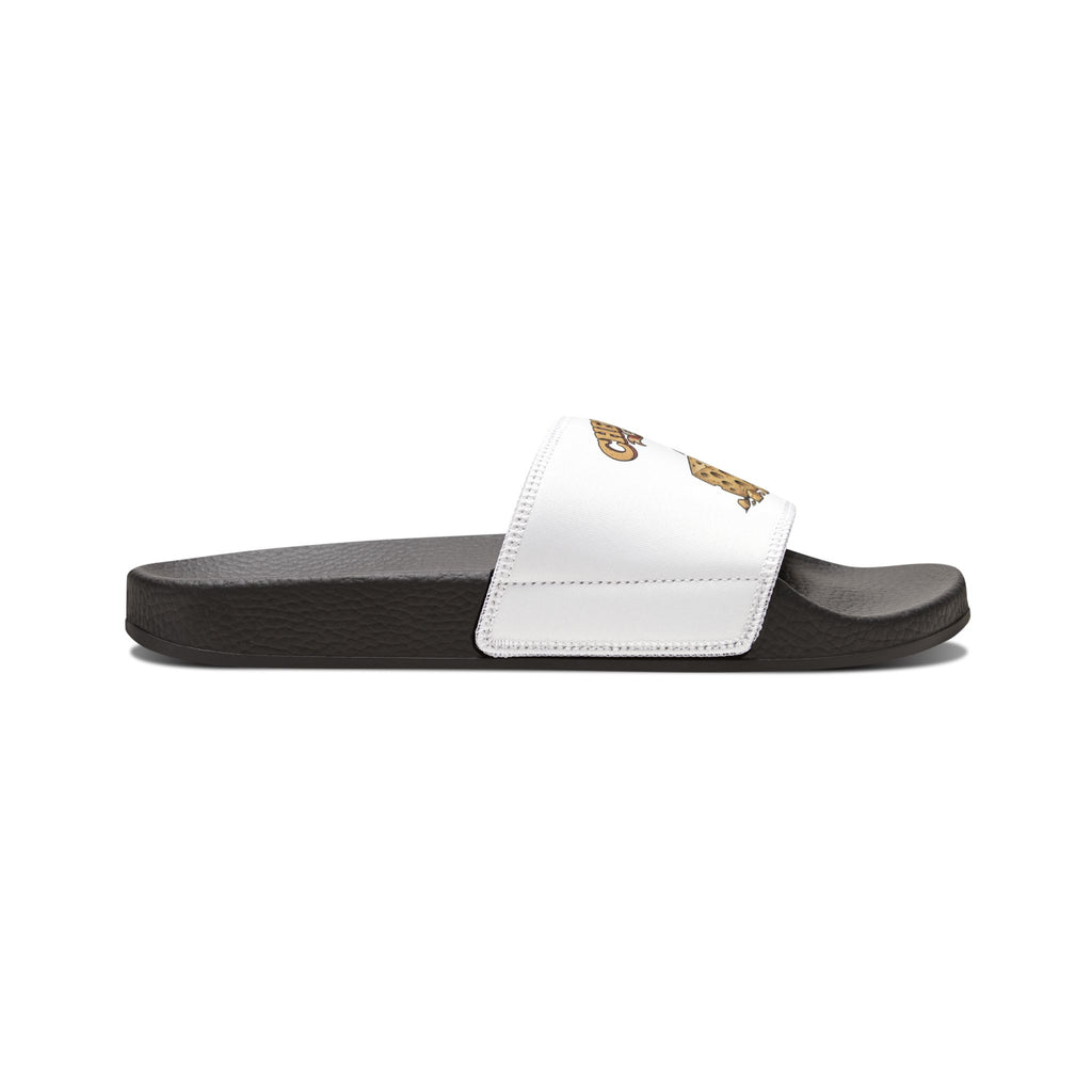 Youth Pizza Rat Slide Sandals — "Cheese First" Graphic Slides for Kids