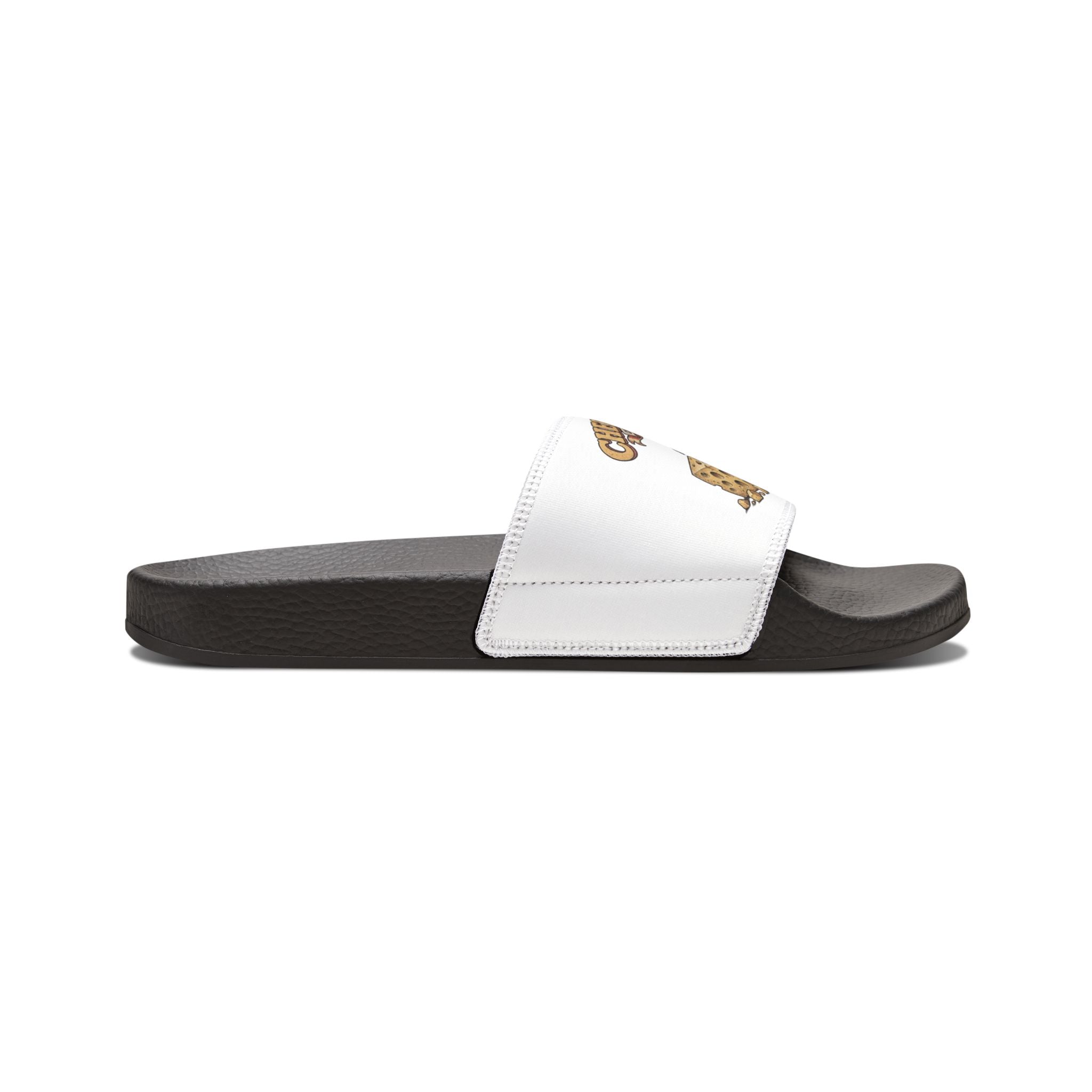 Youth Pizza Rat Slide Sandals — "Cheese First" Graphic Slides for Kids
