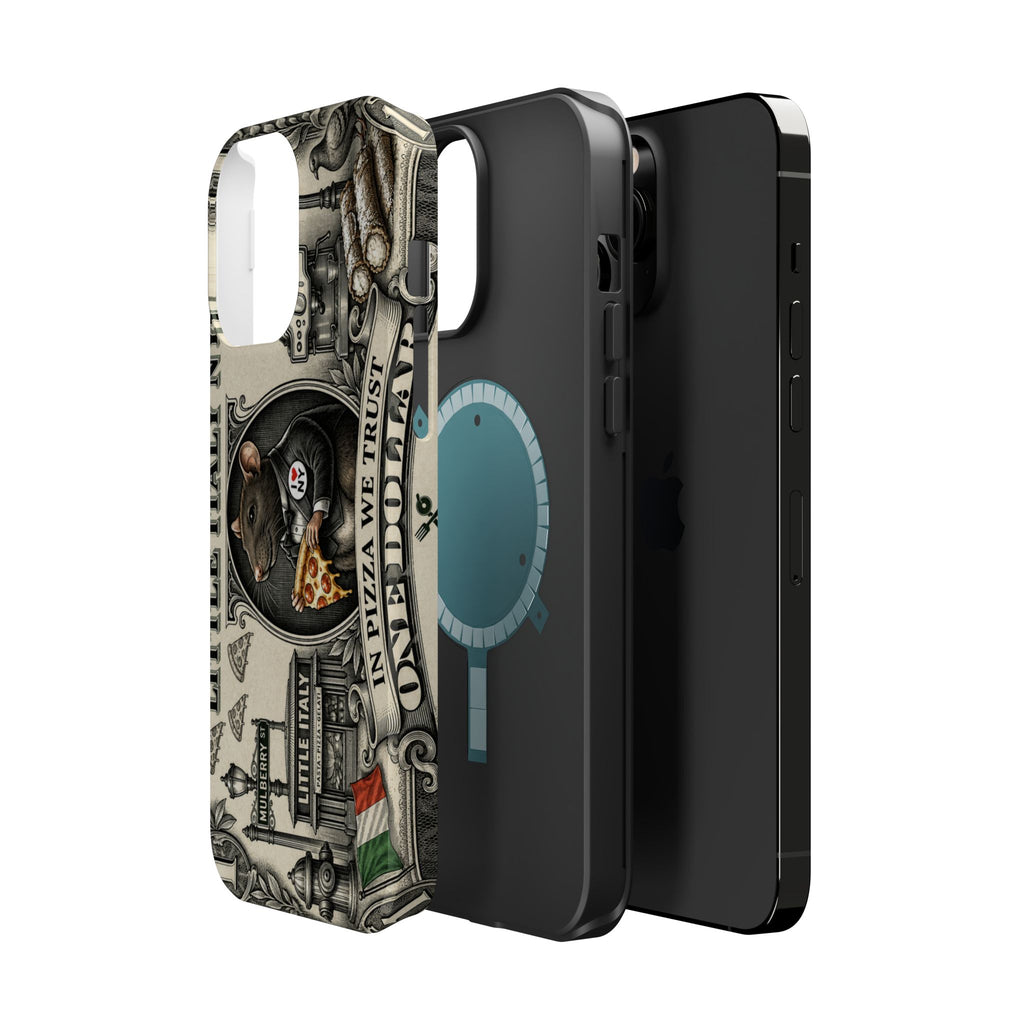 Little Italy NY Phone Case — 'In Pizza We Trust' Italy Rat Art Magnetic Impact-Resistant Case