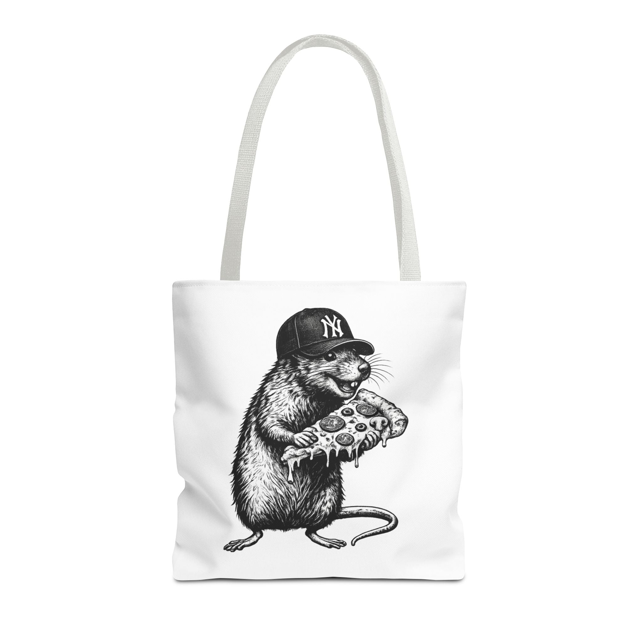 Pizza Rat Tote Bag — Cute NYC Rat Eating Pizza Canvas Tote