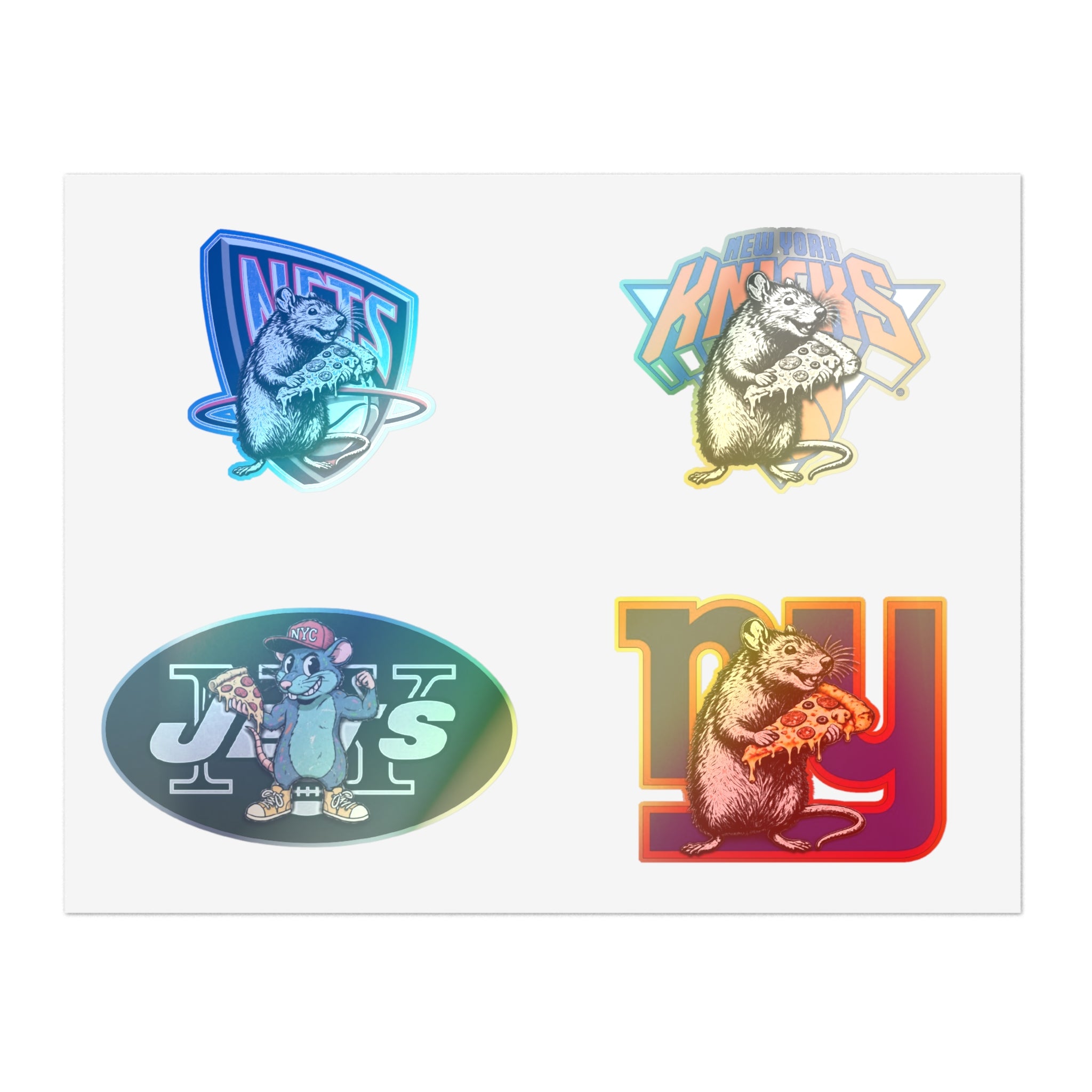 Sports Mascot Sticker Sheet — Retro Rat Designs (4-Pack)