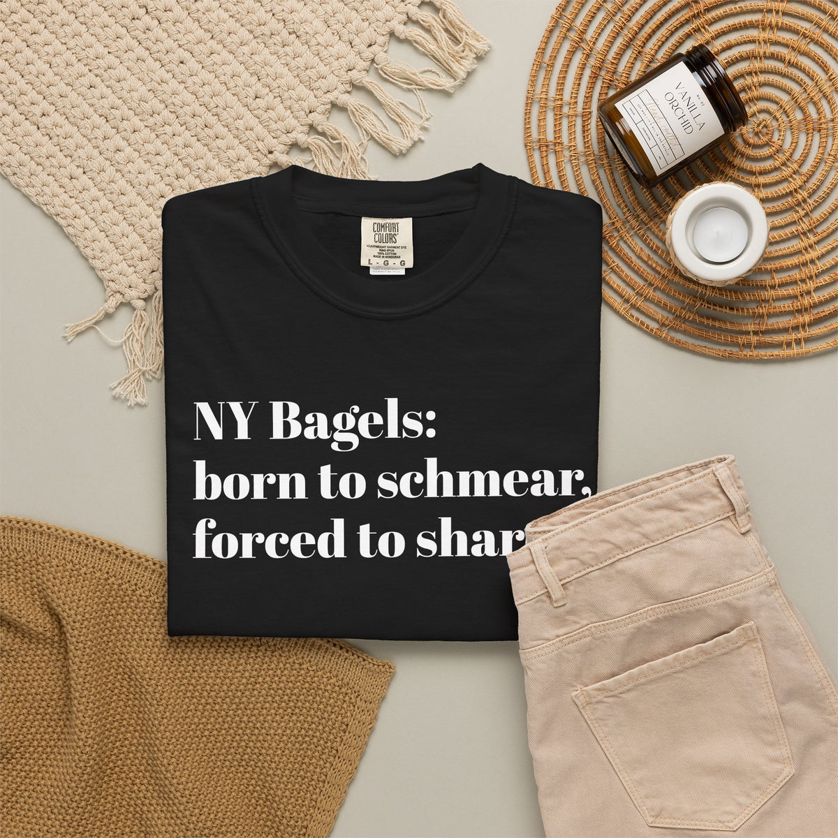 NY Bagels - Born To Schmear - Forced To Share - Tee Shirt