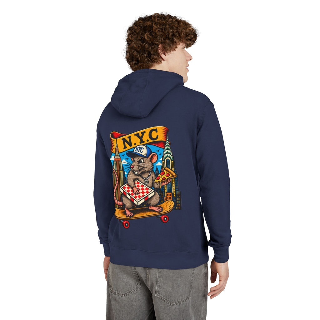NYC Streets Belong To Rats Hoodie — Graphic NYC Rat Skateboard Pizza Pullover