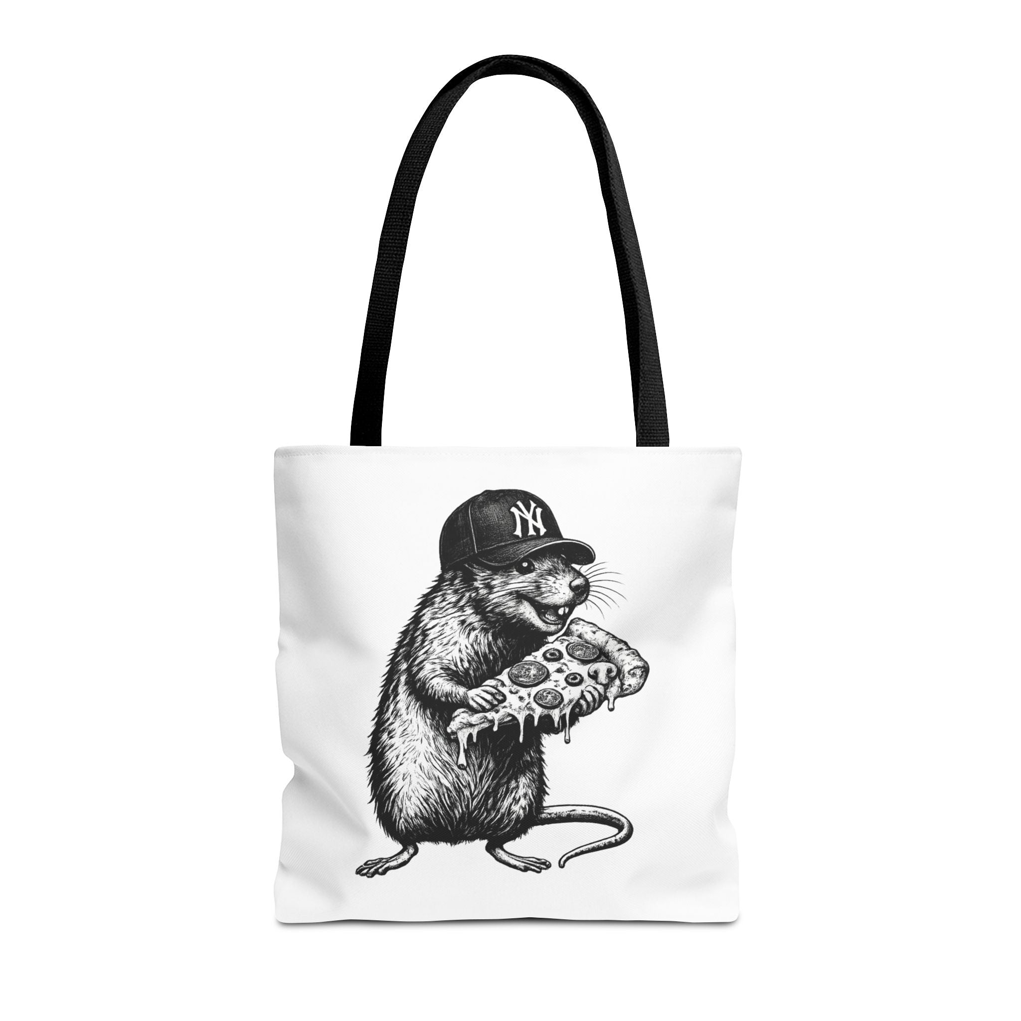 Pizza Rat Tote Bag — Cute NYC Rat Eating Pizza Canvas Tote