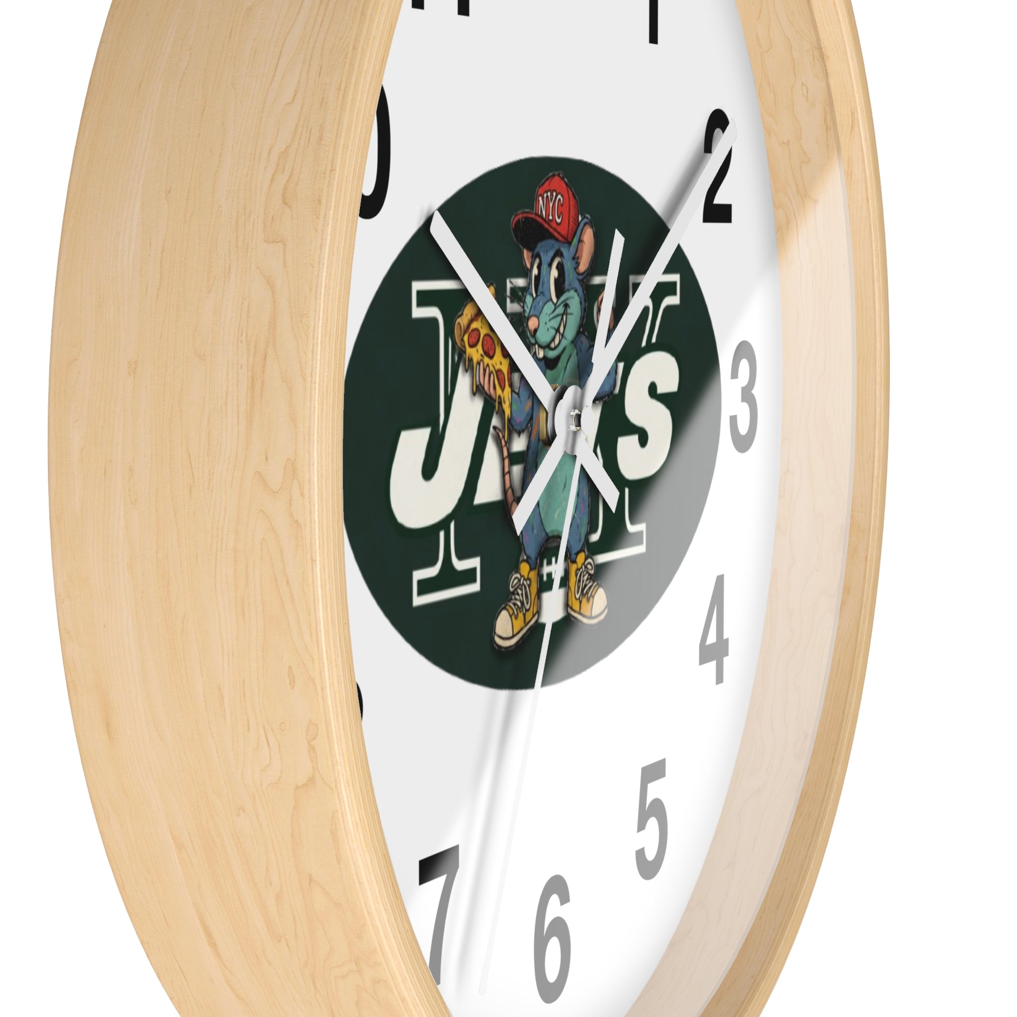 New York Jets Street Mascot Wall Clock – Retro Sports Team Decor