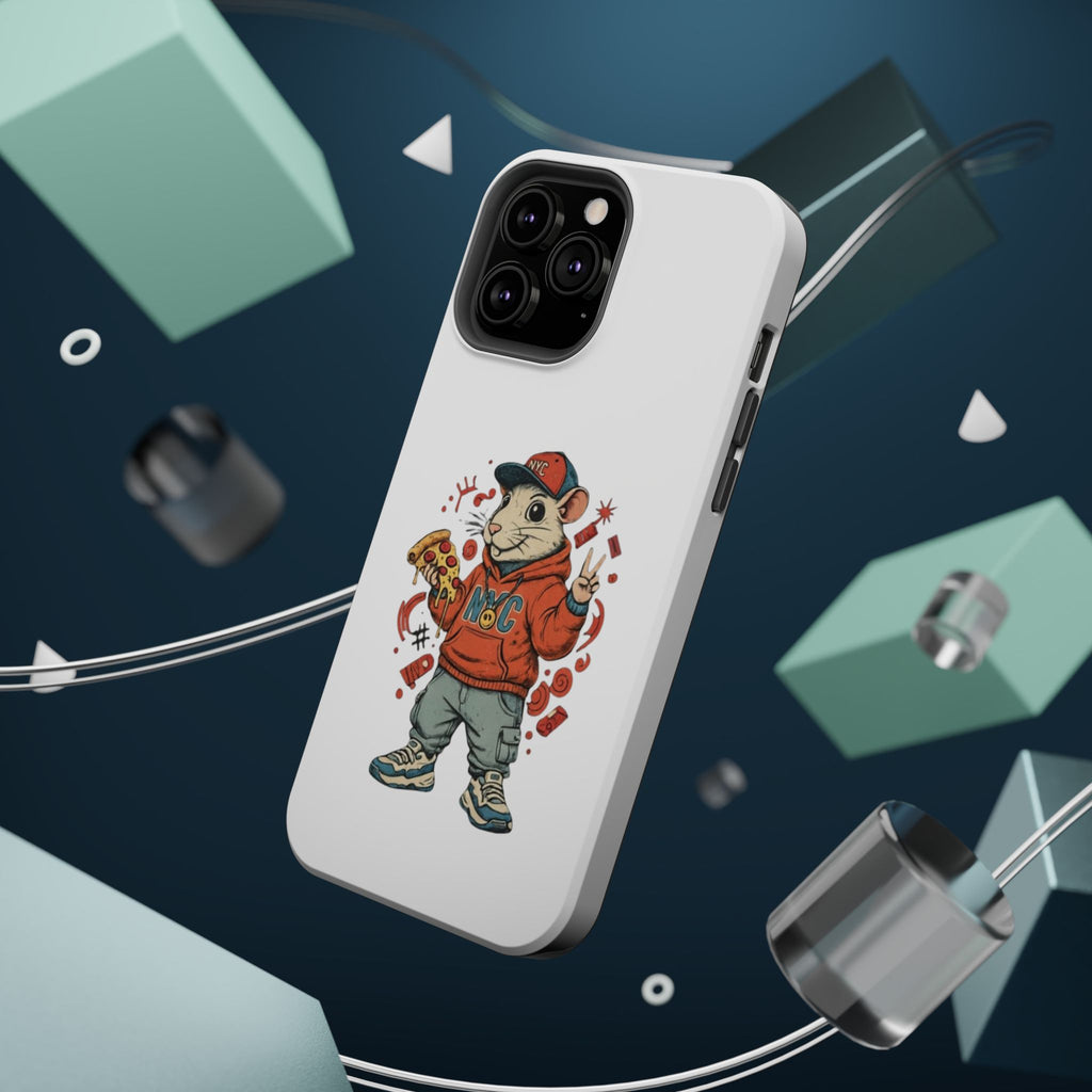 Streetwear Pizza Rat Phone Case — Magnetic Impact‑Resistant iPhone Case with Pizza Skateboard Design