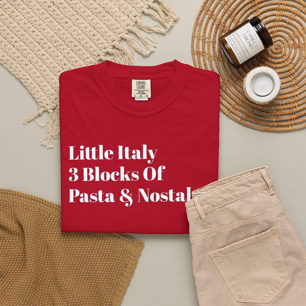 Little Italy - 3 Blocks Of - Pasta & Nostalgia - Tee Shirt