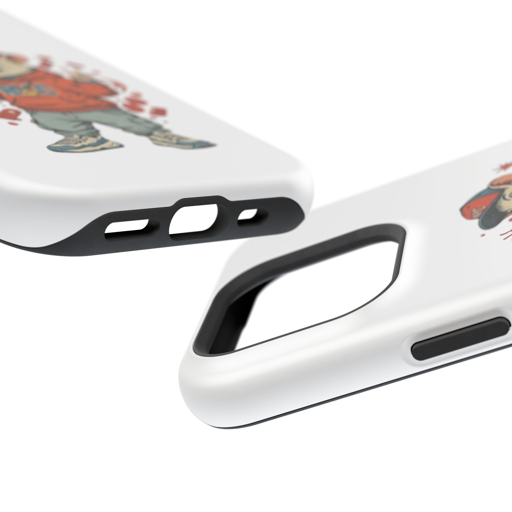 Streetwear Pizza Rat Phone Case — Magnetic Impact‑Resistant iPhone Case with Pizza Skateboard Design