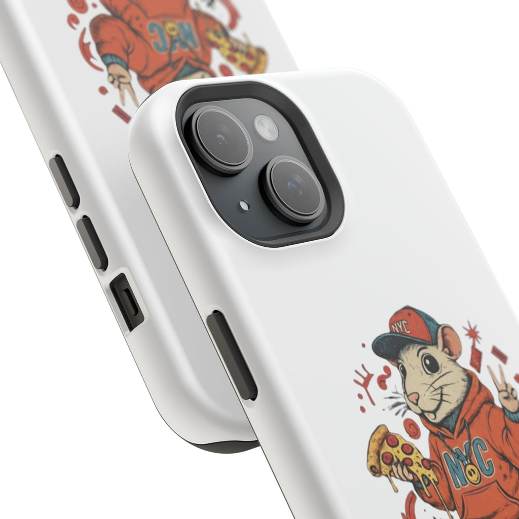Streetwear Pizza Rat Phone Case — Magnetic Impact‑Resistant iPhone Case with Pizza Skateboard Design