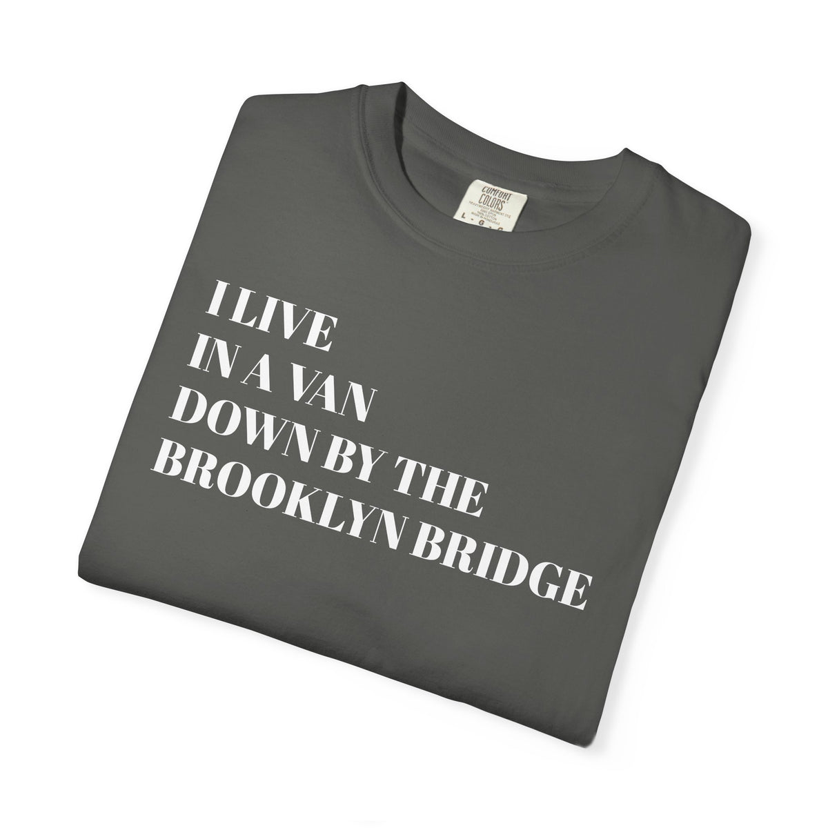 Brooklyn Bridge Van Life T-Shirt — "I Live in a Van Down by the Brooklyn Bridge"