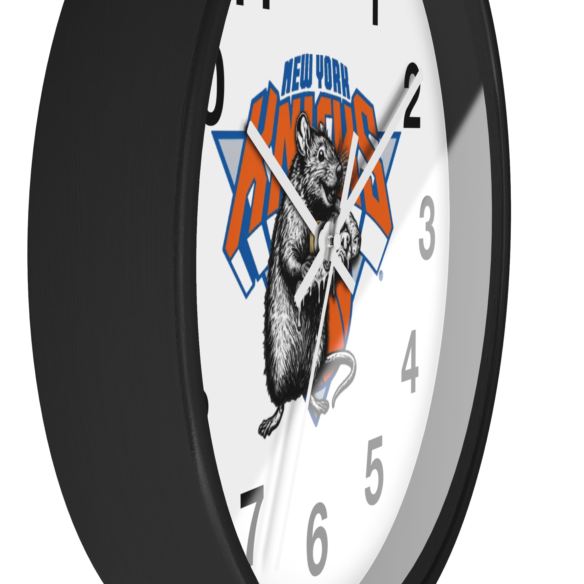 New York Knicks Retro Rat Logo Wall Clock — Vintage Basketball Fan Decor