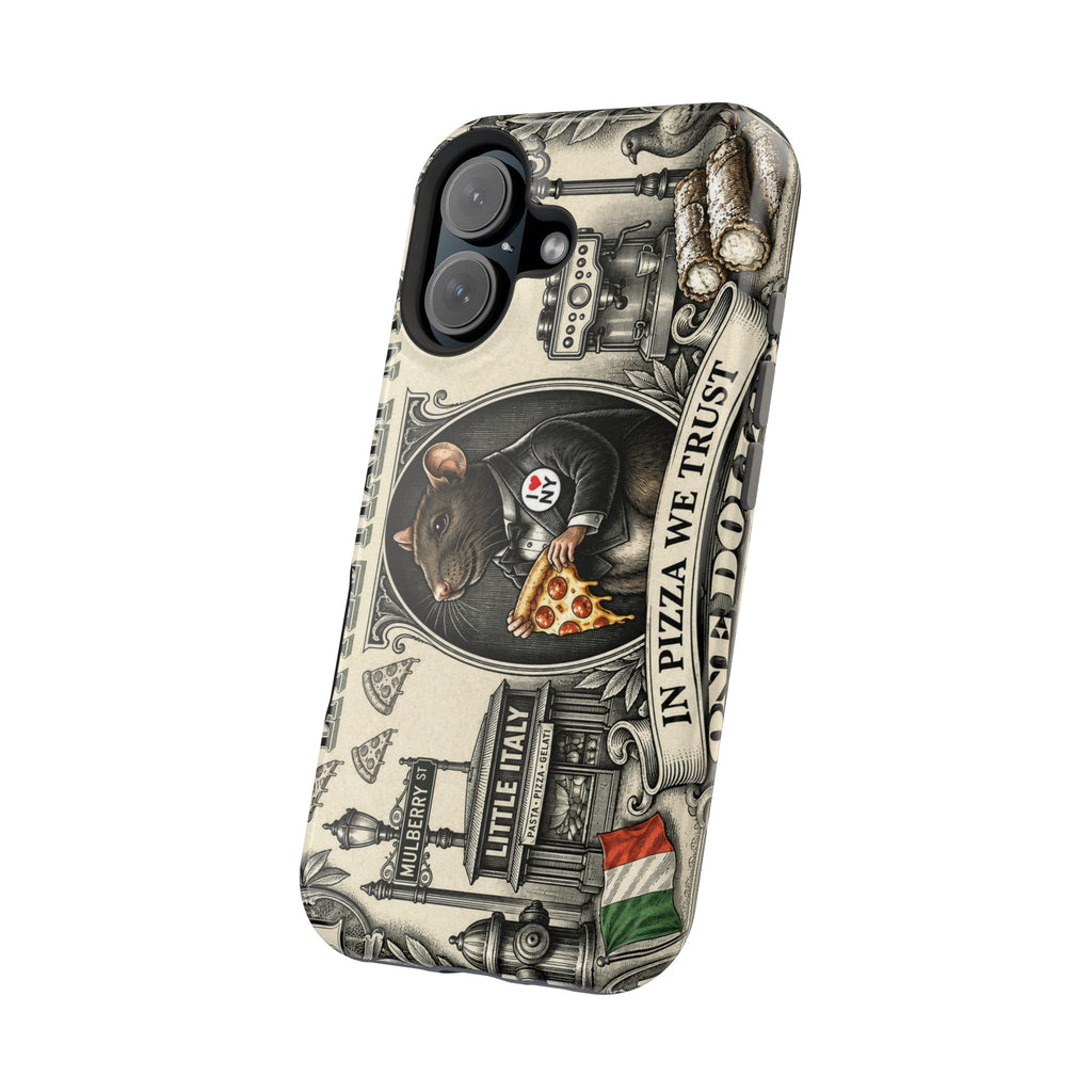 Little Italy NY Phone Case — 'In Pizza We Trust' Italy Rat Art Magnetic Impact-Resistant Case
