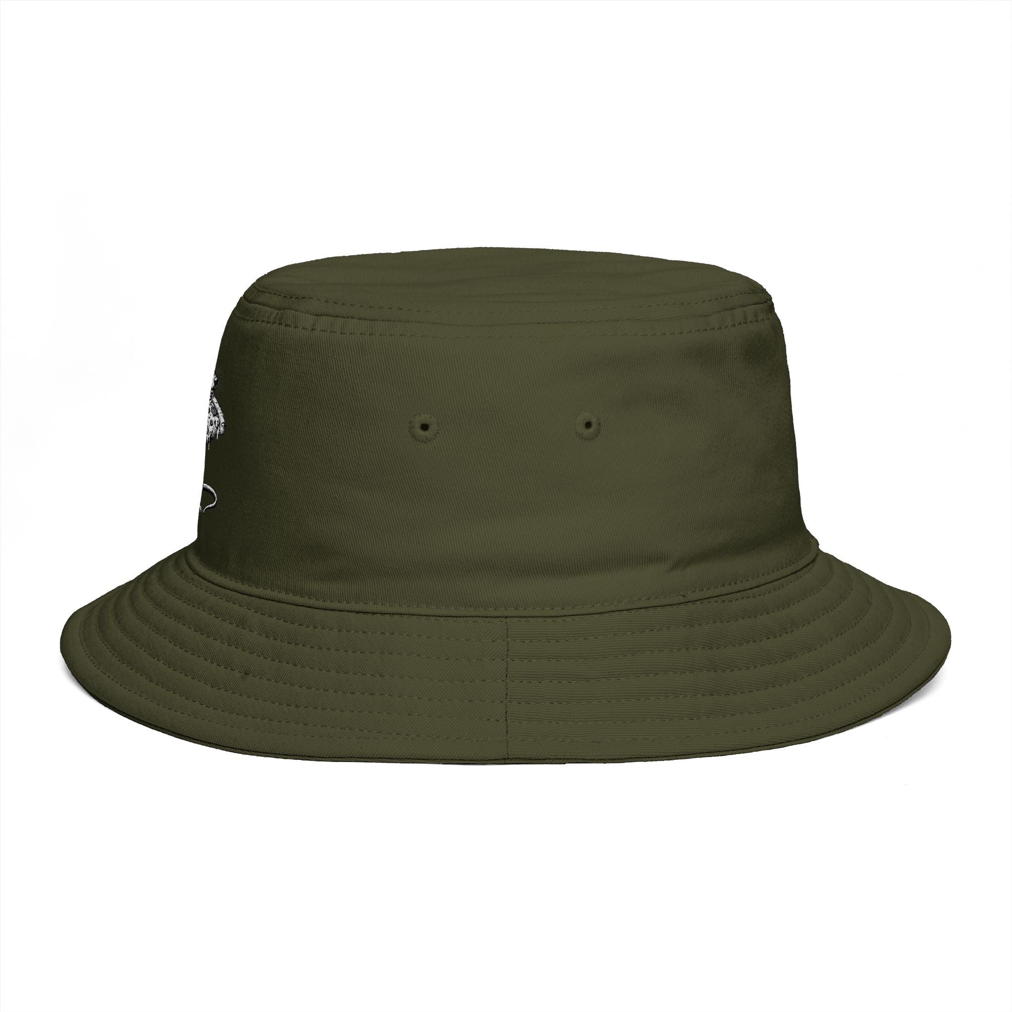 Brown Bucket Hat with Vintage Mouse Illustration – Cute Woodland Animal Sun Hat