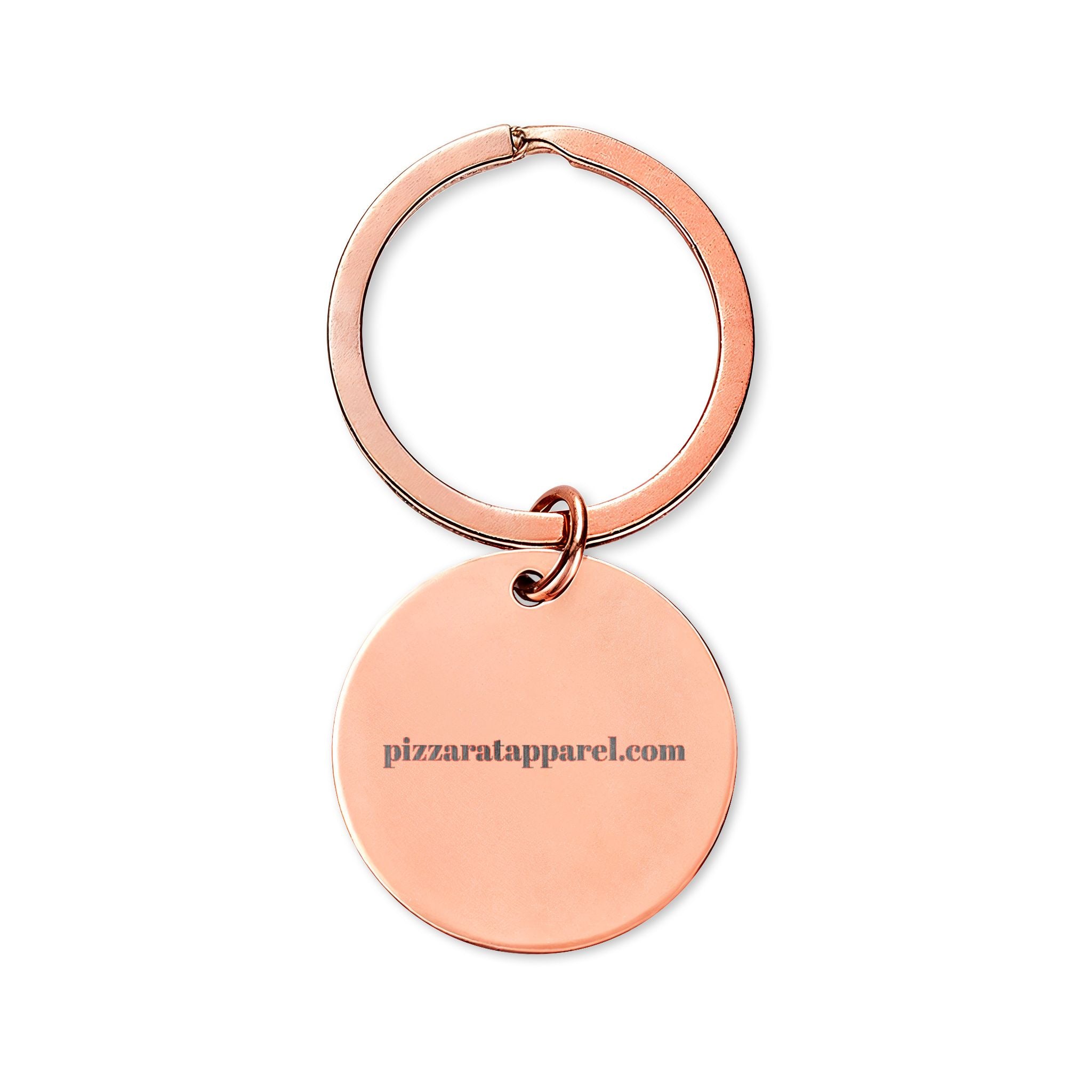 Engraved Round Stainless Keychain — "PIZZA RAT APPAREL" Minimalist Metal Keyring