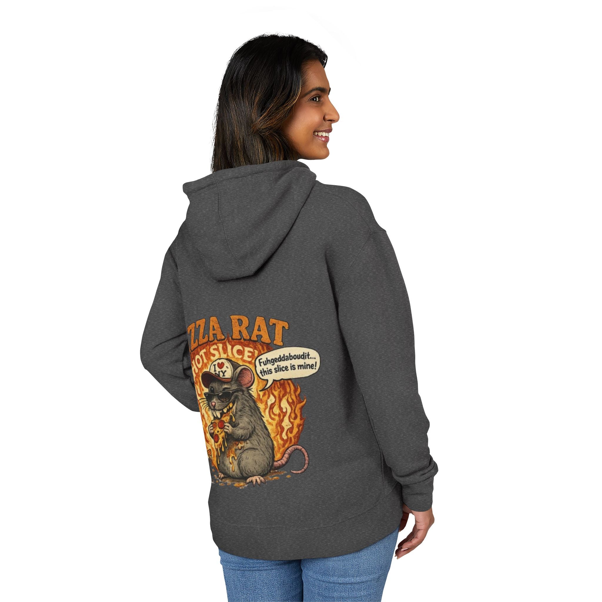 Hoodie — "Where the Rats Eat Better" Front & Pizza Rat Back Graphic Hoodie